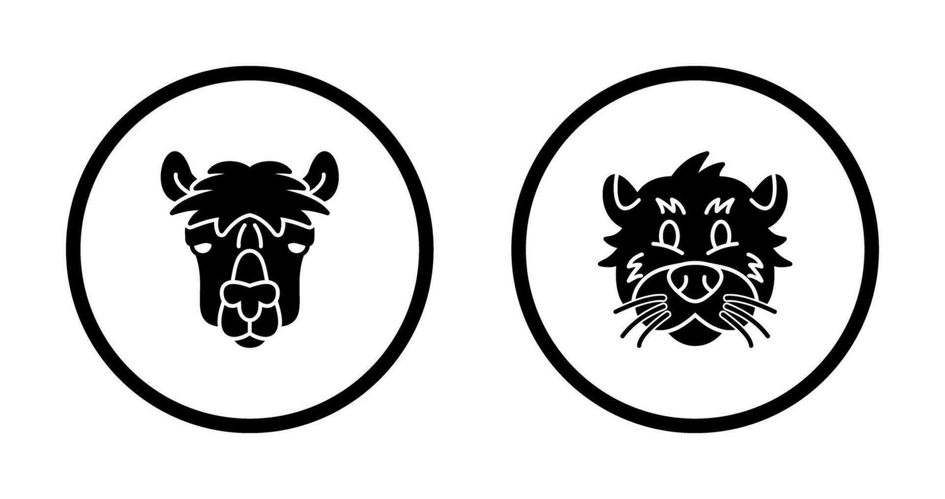 Alpaca and Otter Icon vector