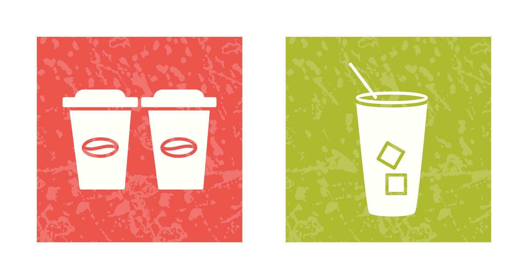 two coffees and Iced Coffee Icon vector