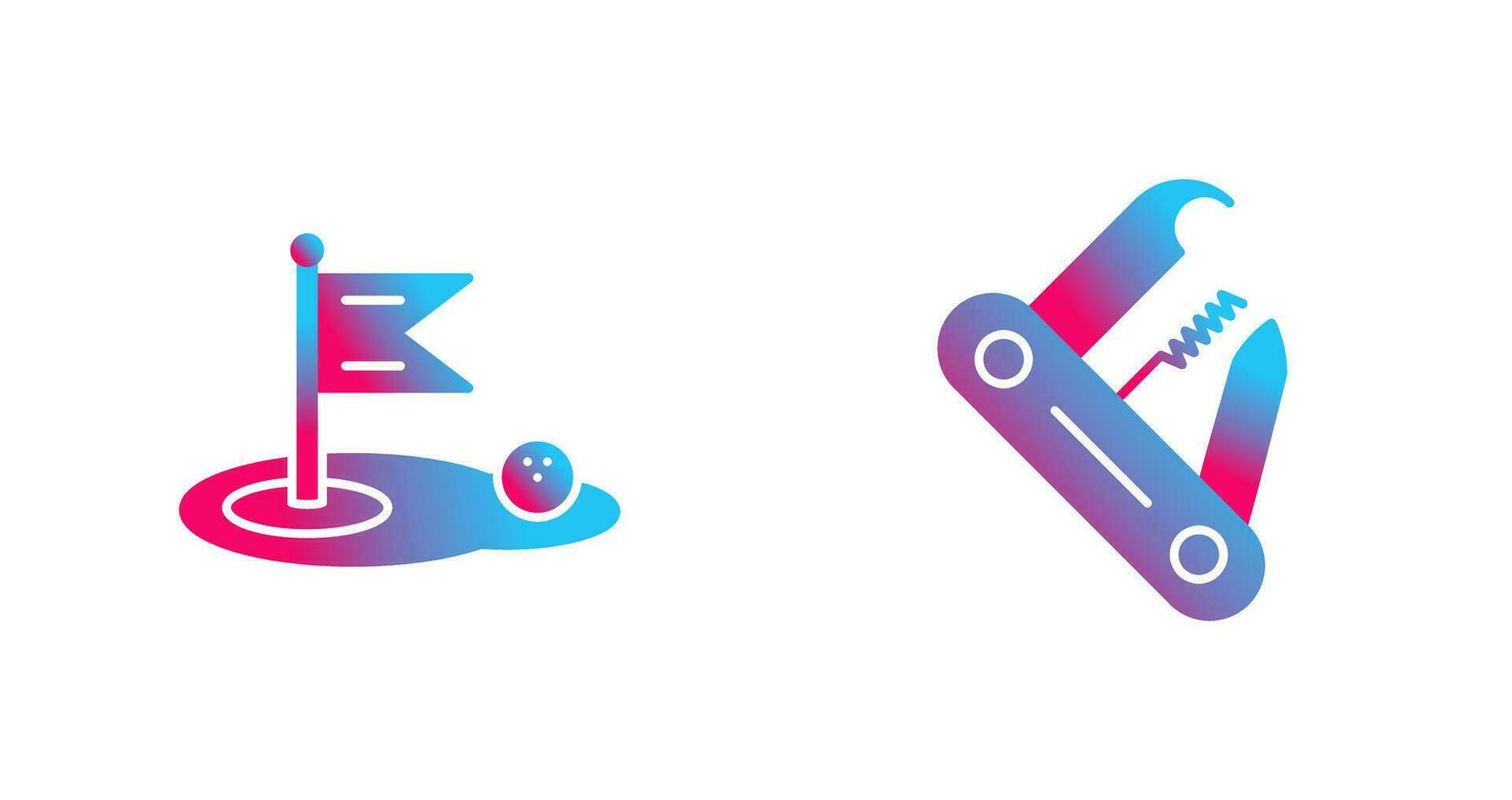 Golf and Swiss Army Knife Icon vector