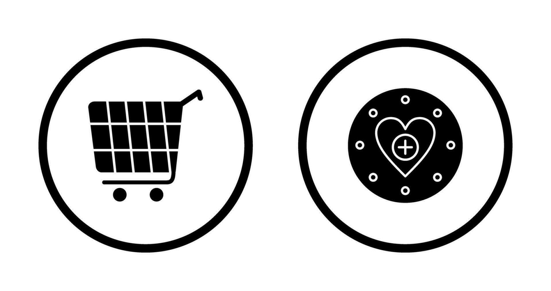 Shopping Cart and Wishlist Icon vector