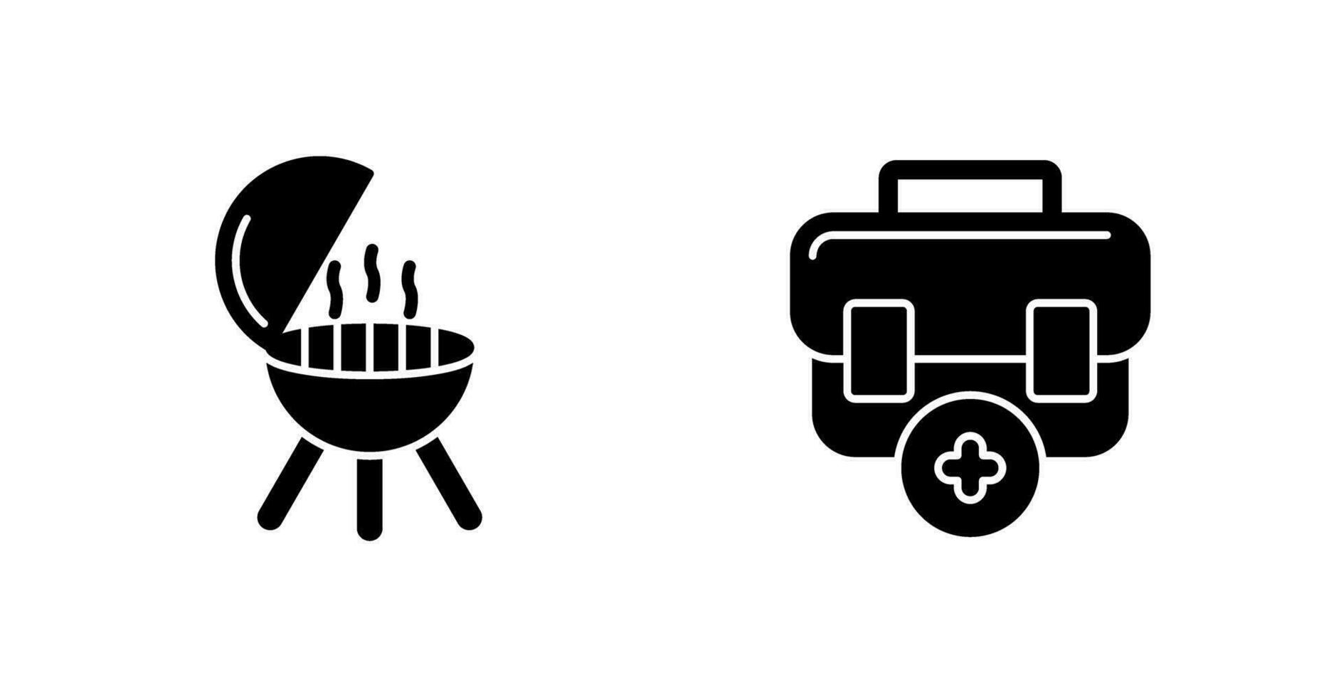 Bbq and First Aid Icon vector