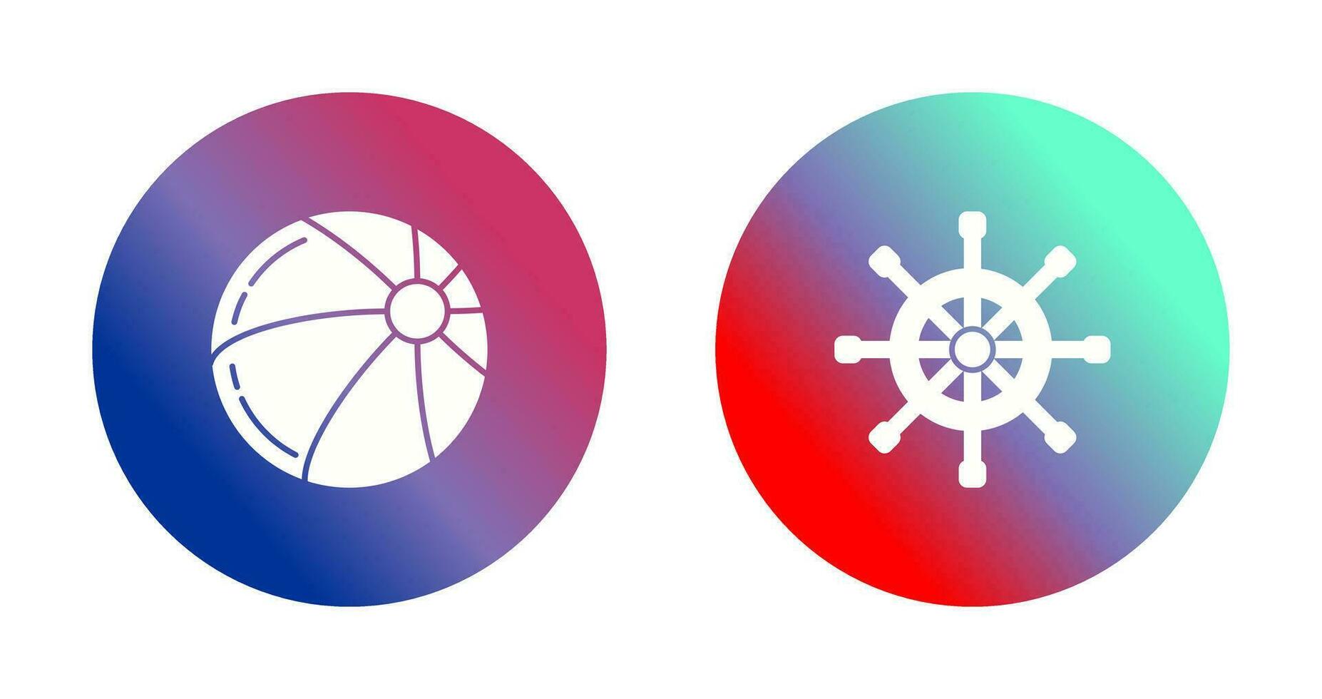 Beach Ball and Rudder Icon vector