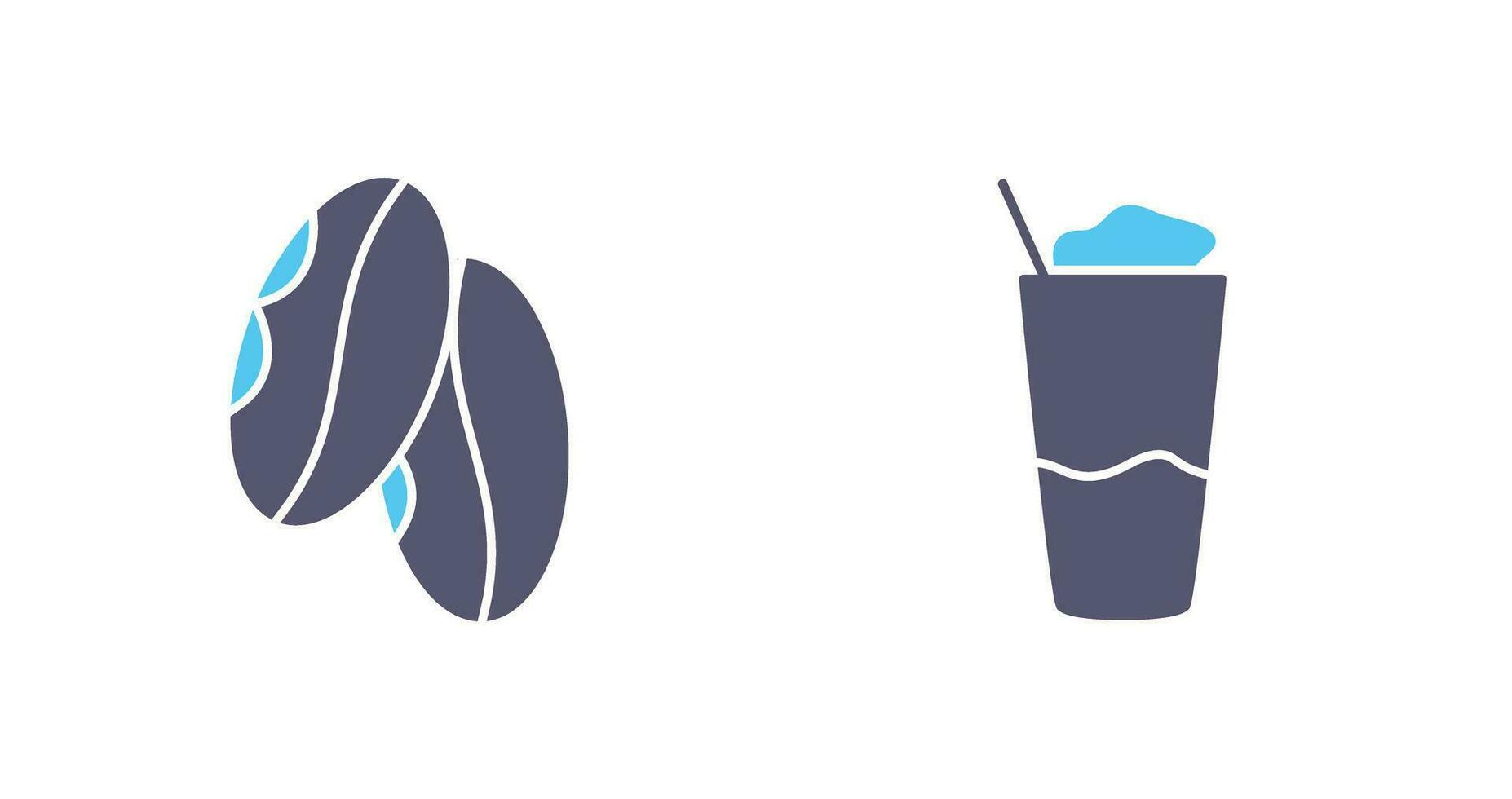 café grano y frapé icono vector