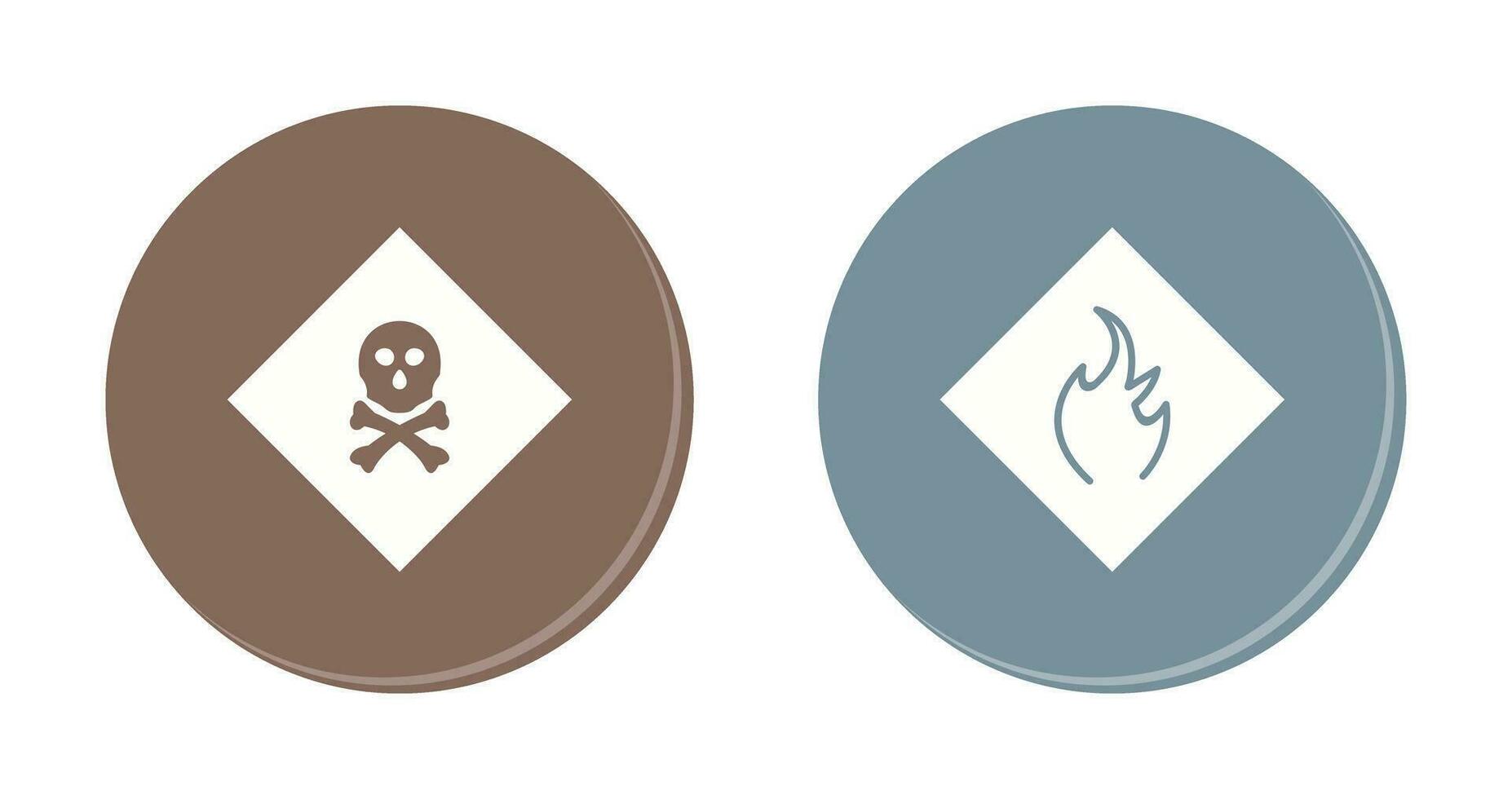 poisonous gas and Danger of flame  Icon vector