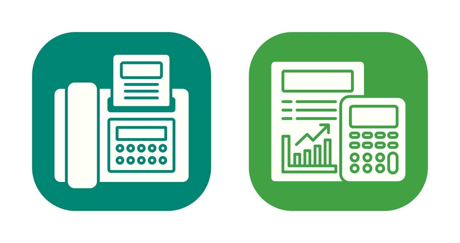 Fax and calculating Icon vector