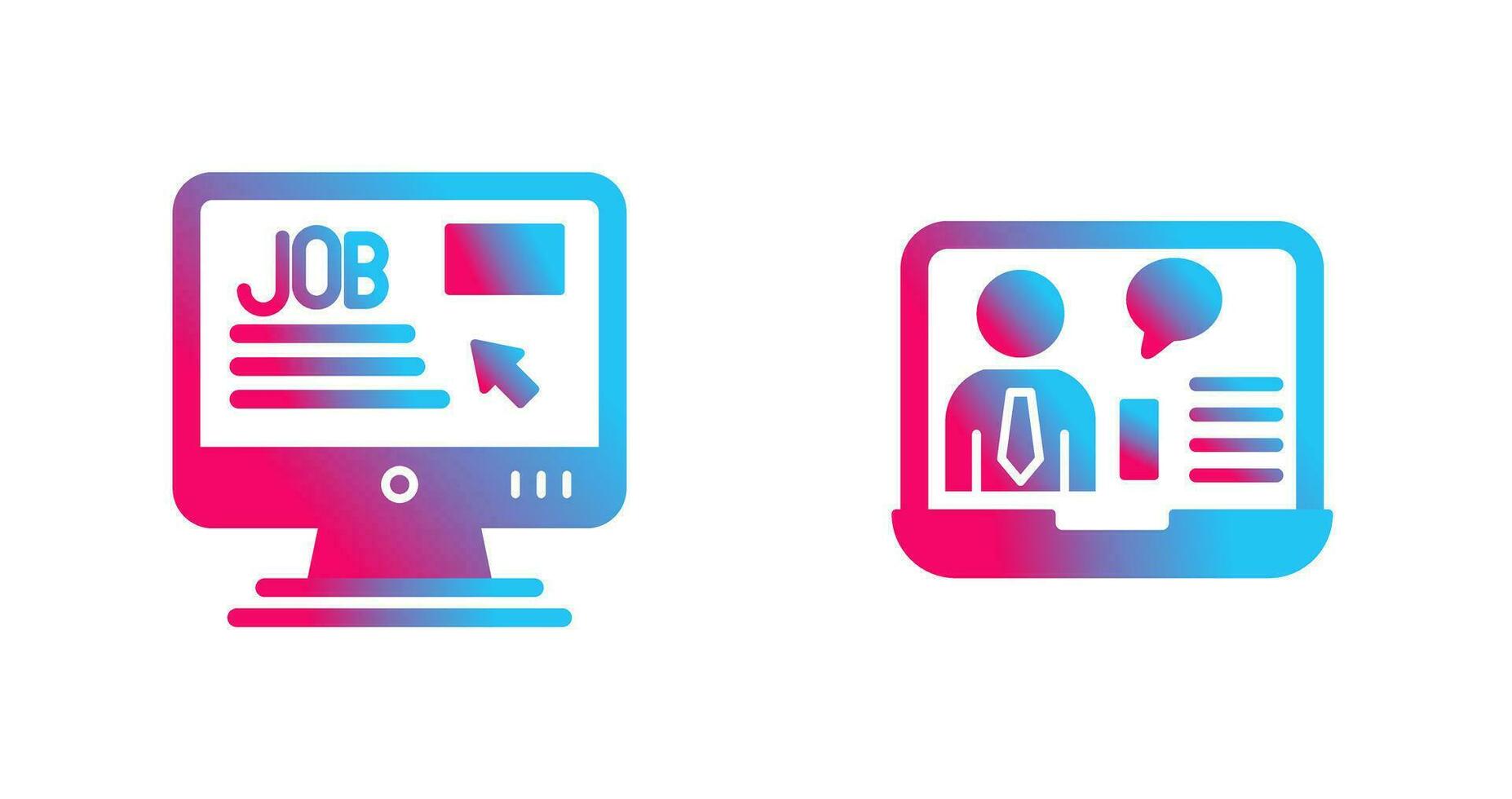 Online Job and Online Job Interview Icon vector