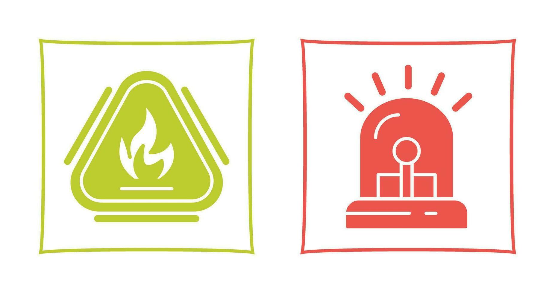 Caution Fire and Siren Icon vector