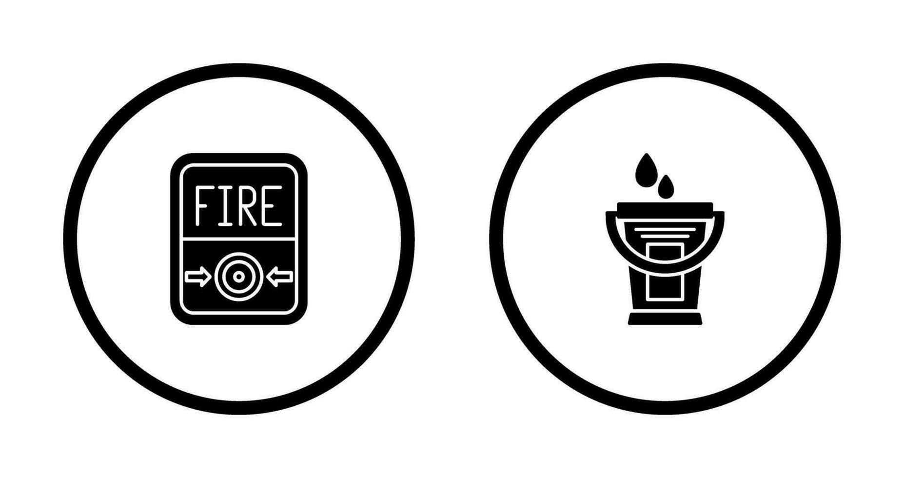 Fire Button and Water Bucket Icon vector