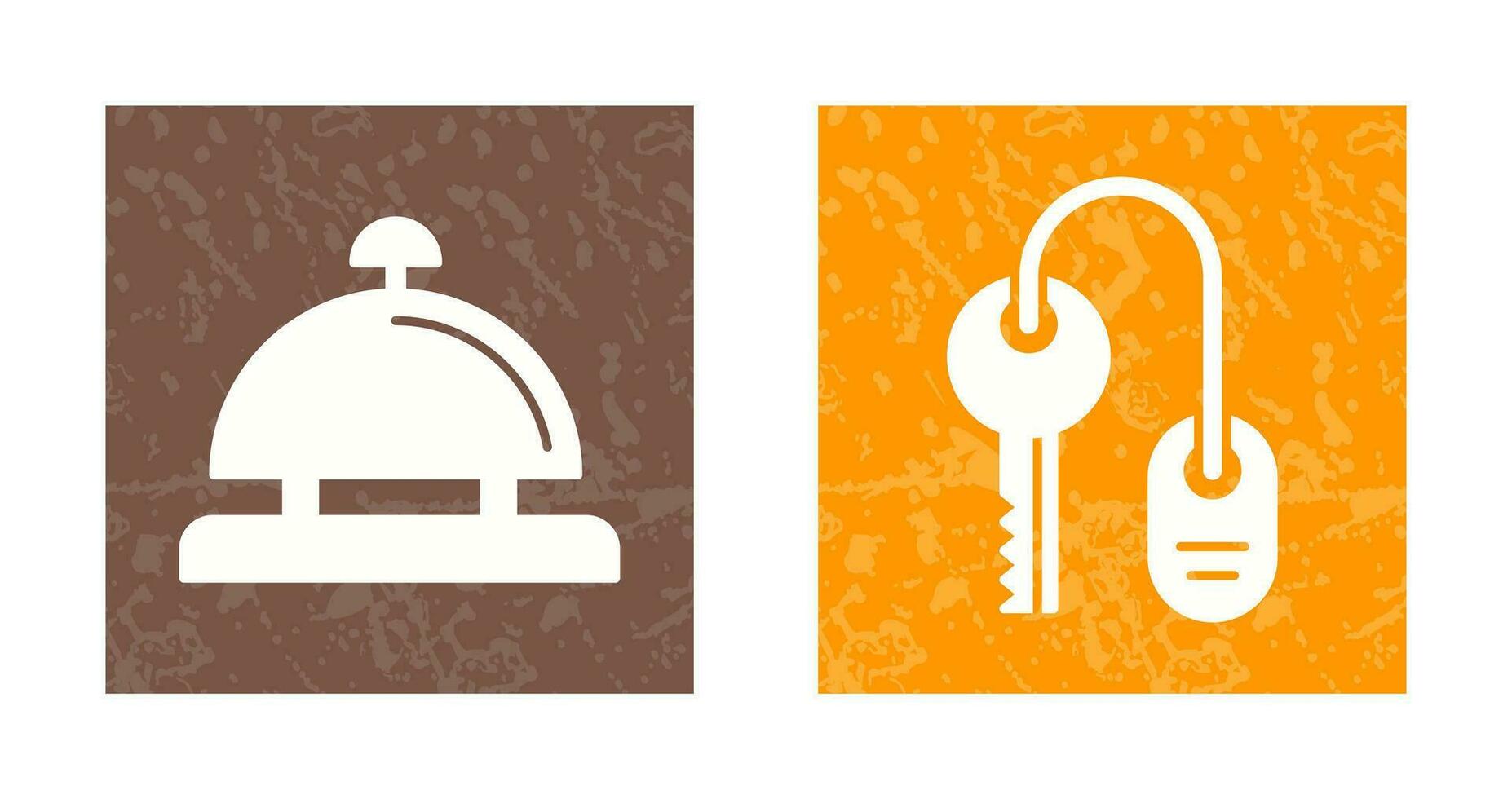 Room key and Desk Bell Icon vector