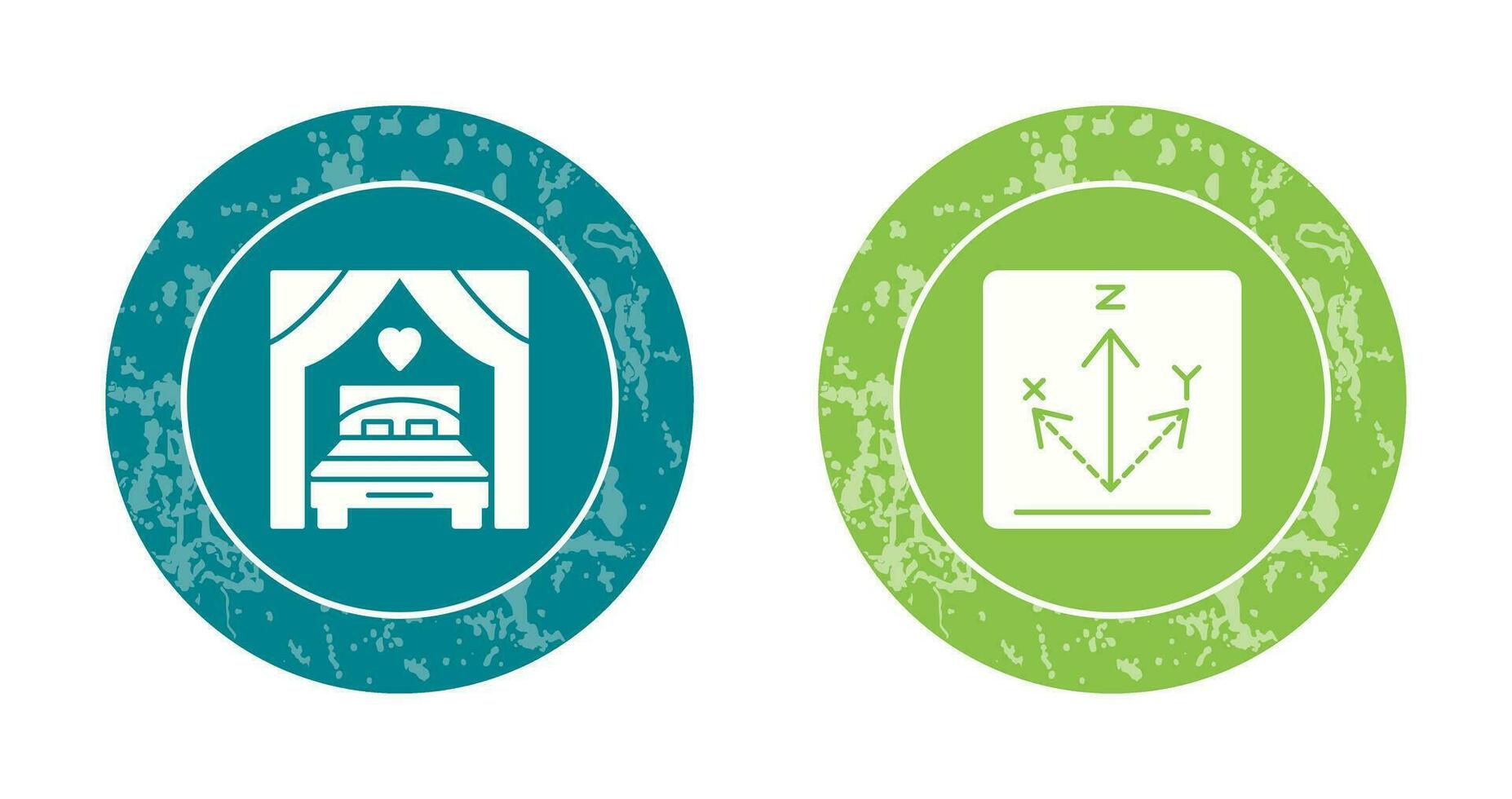 Bed and Axis Icon vector