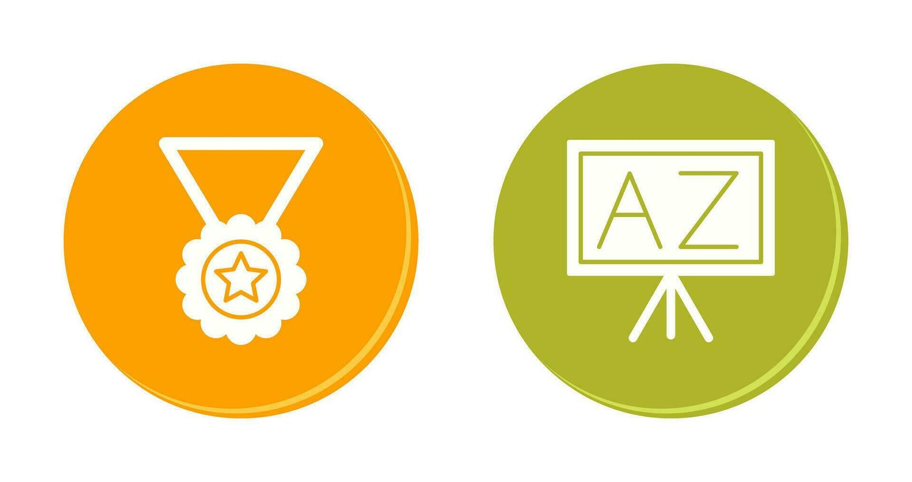 Medal and From A To Z Icon vector