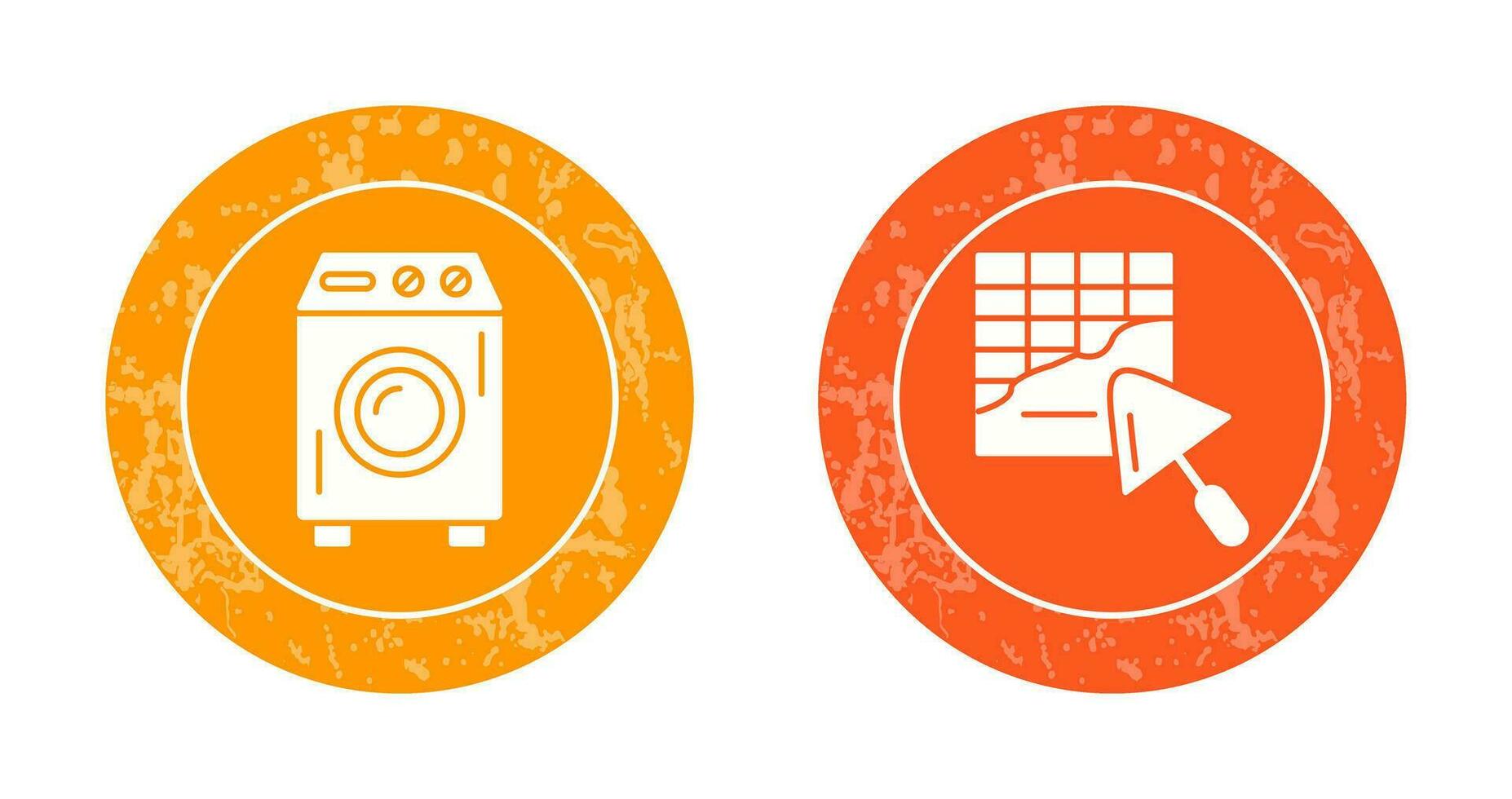 Washing Machine and Plastering Icon vector