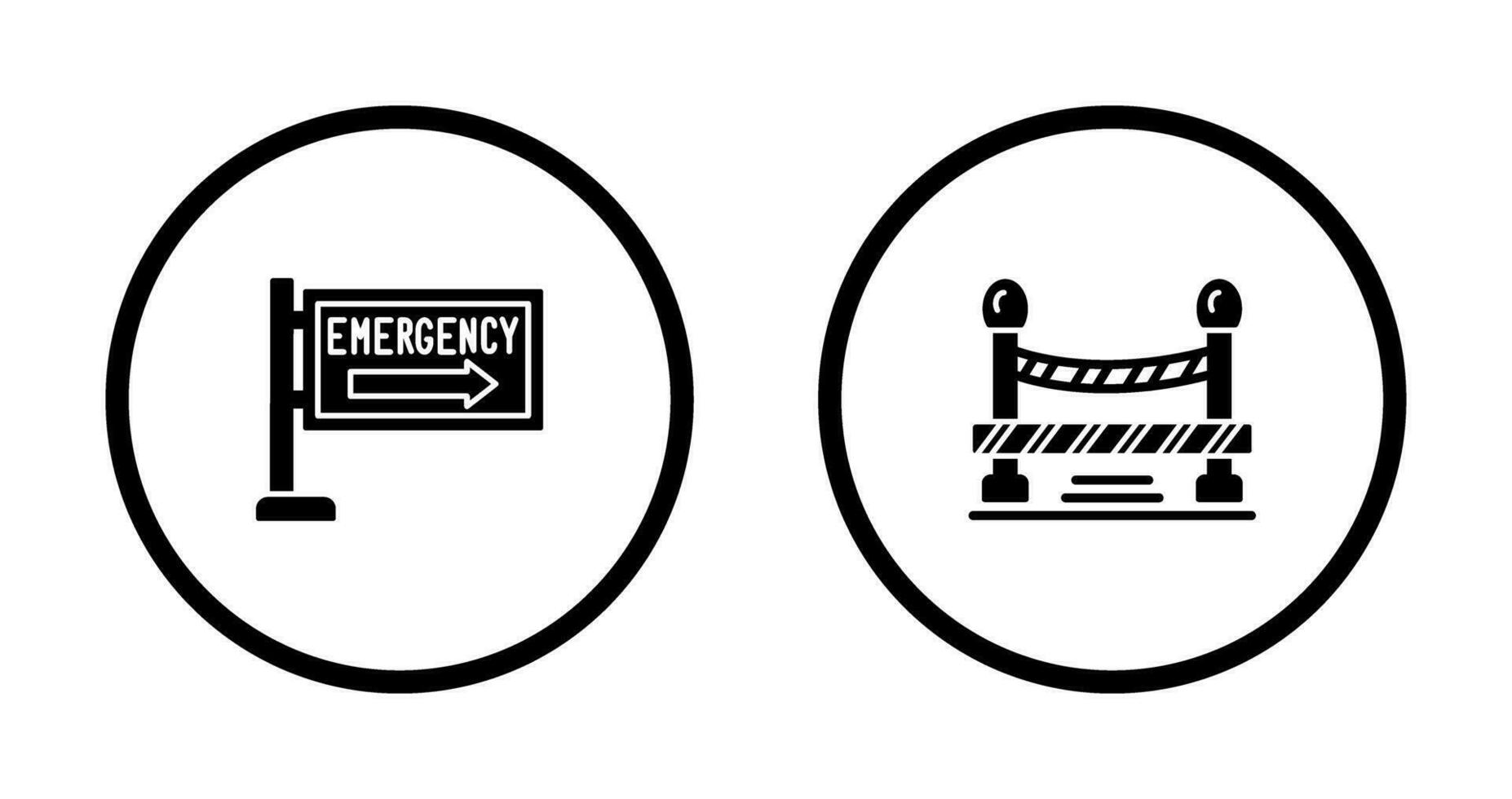 Emergency Sign and Do Not Cross Line, Icon vector