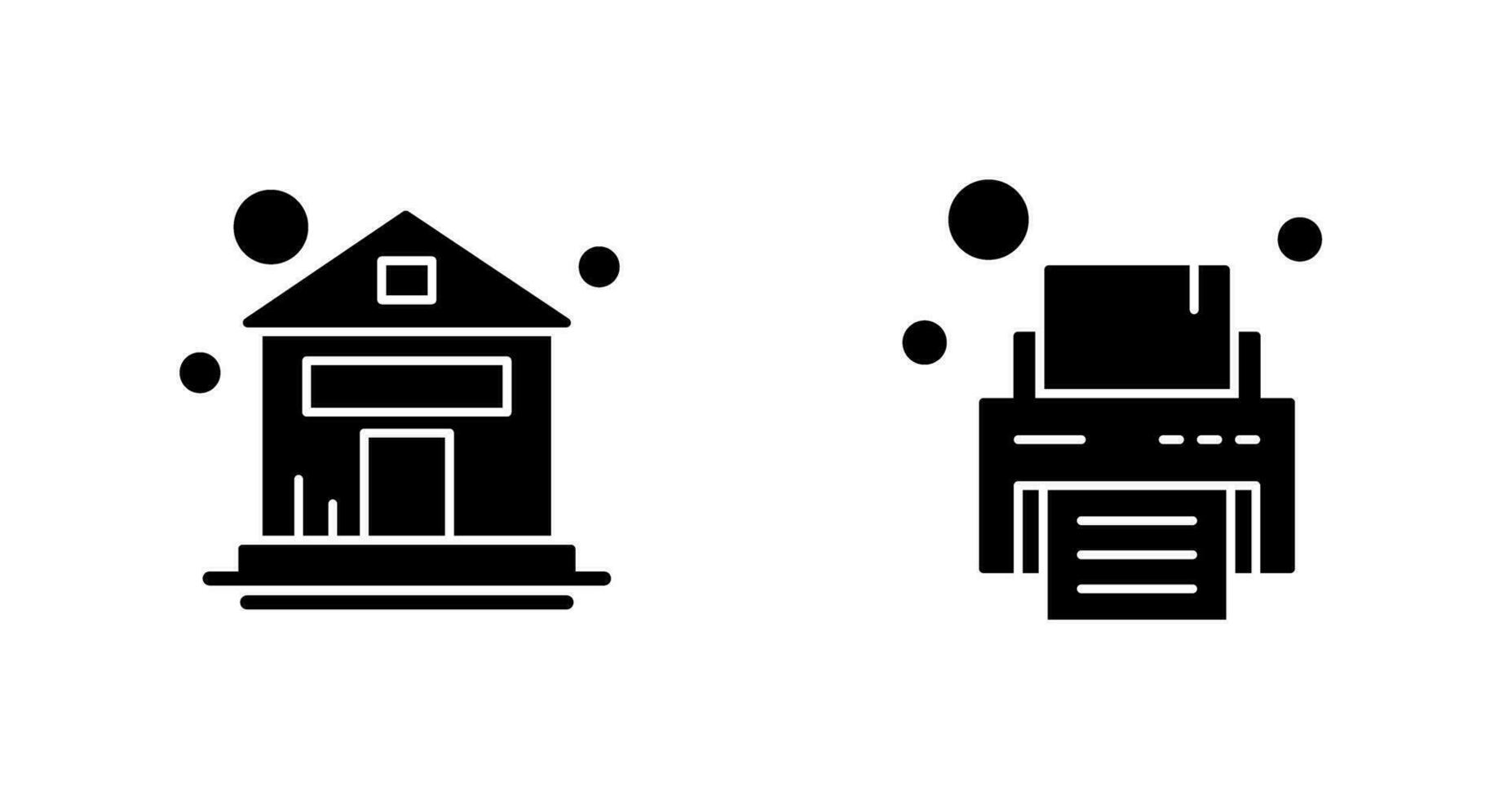 House and Printer Icon vector