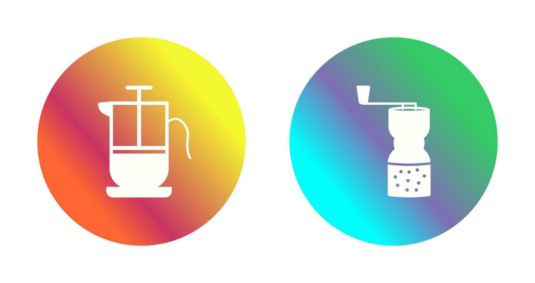french press and coffee grinder  Icon vector