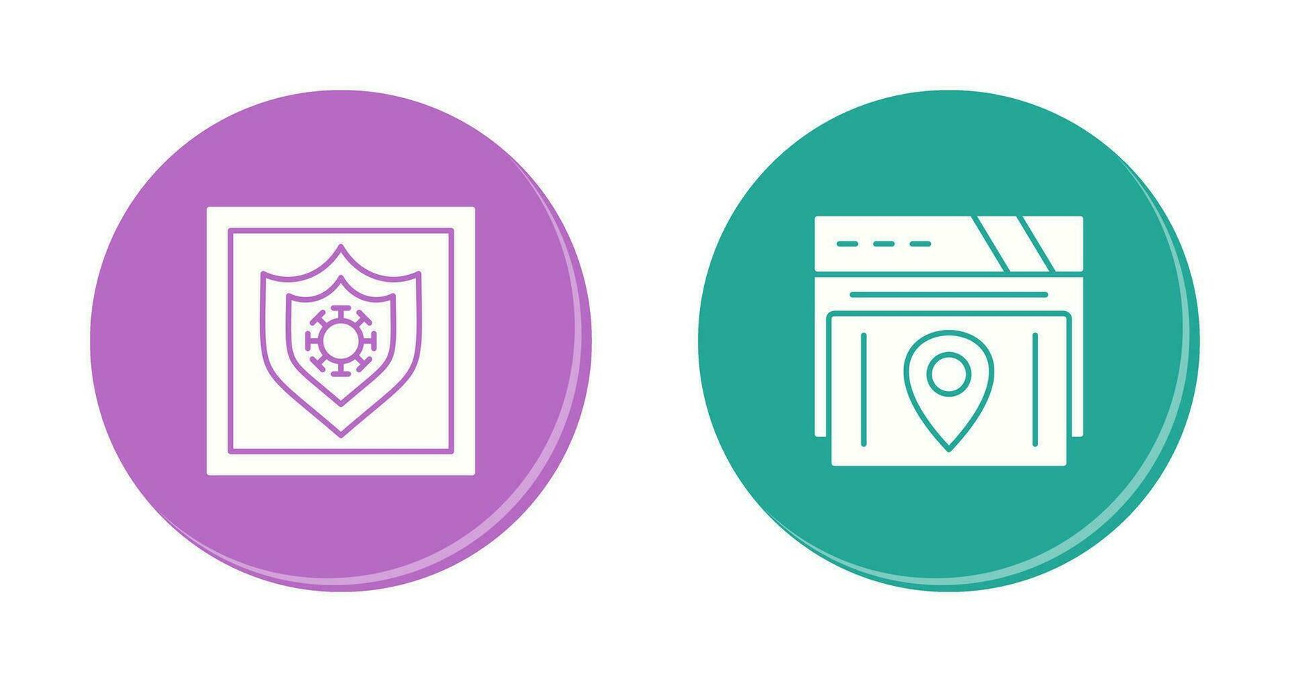 Shield and Map Location Icon vector