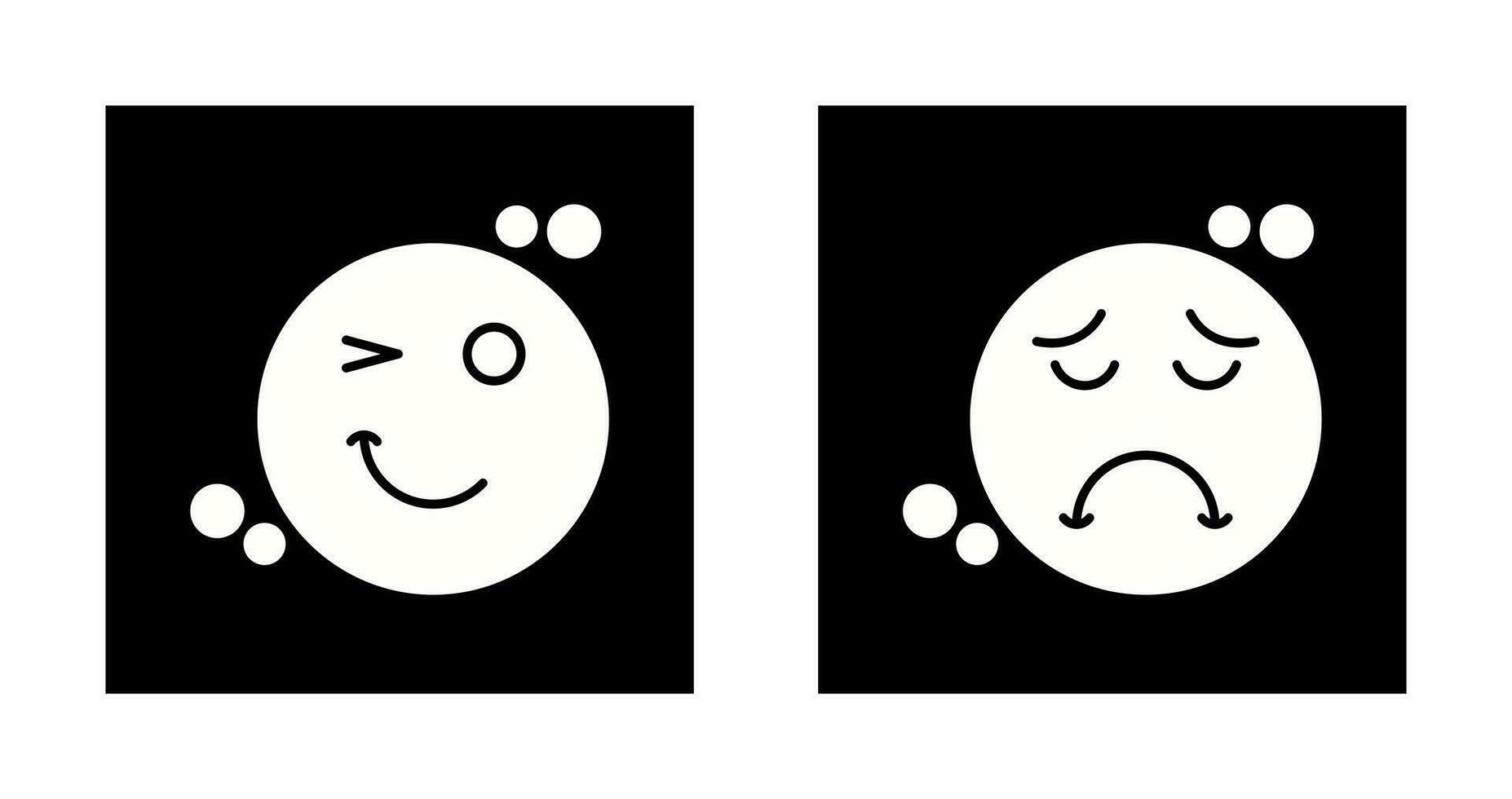 Wink and Sad Icon vector