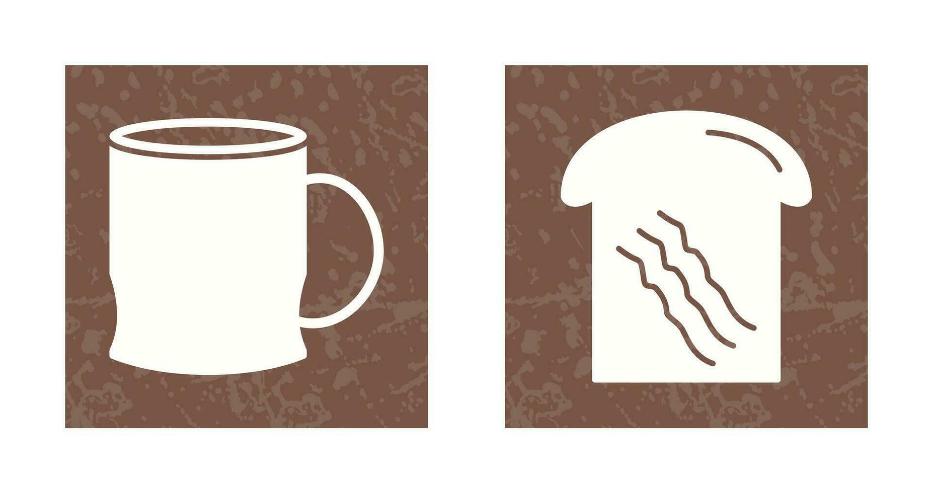 toast and coffee cup  Icon vector