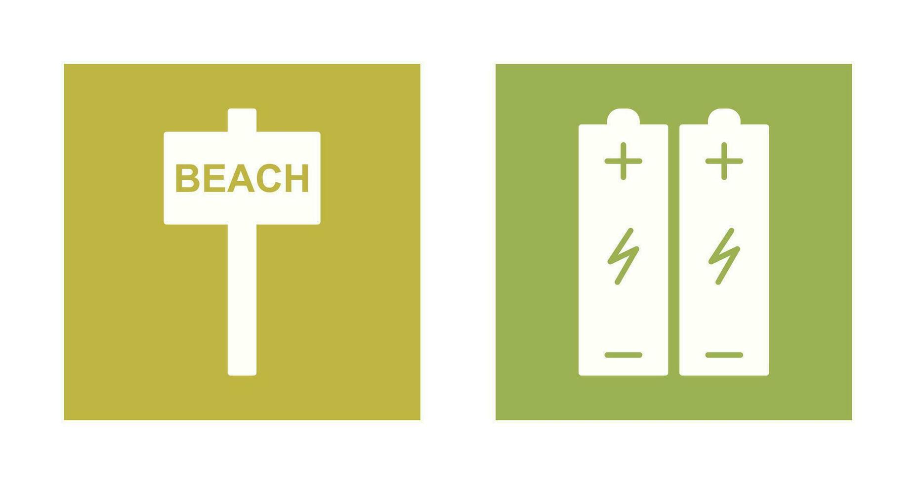 beach sign and batteries  Icon vector