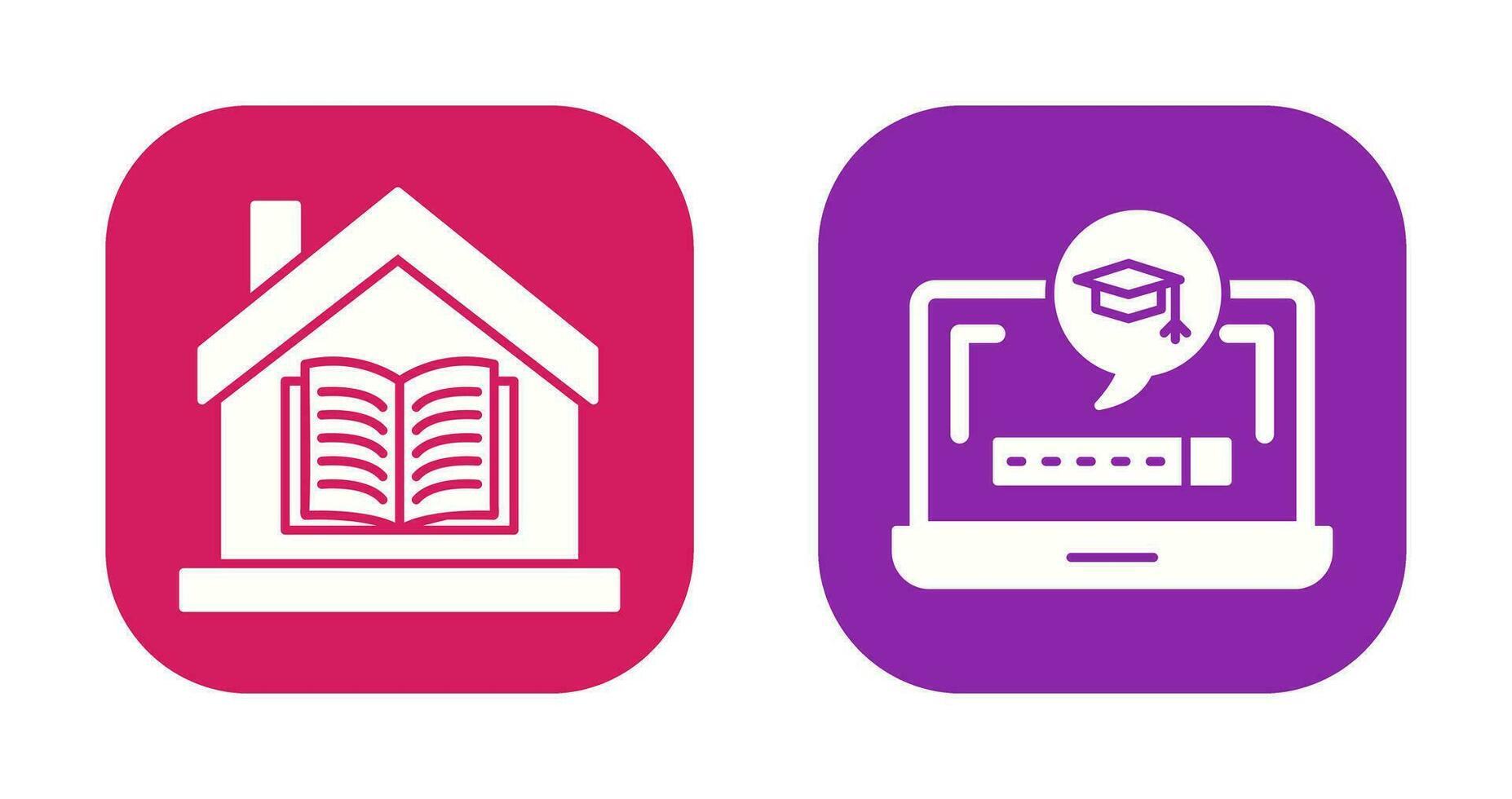 Digital Learning and Homeschooling Icon vector