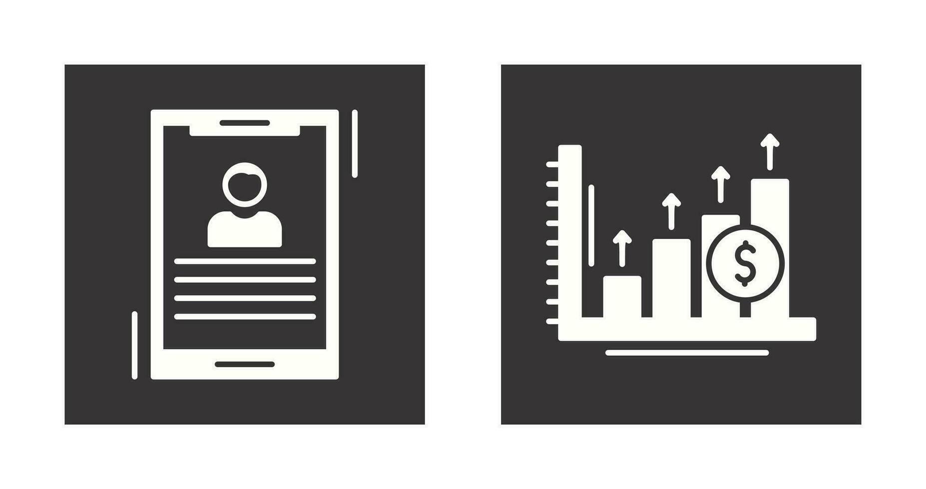 inteligente teléfono y lucro icono vector