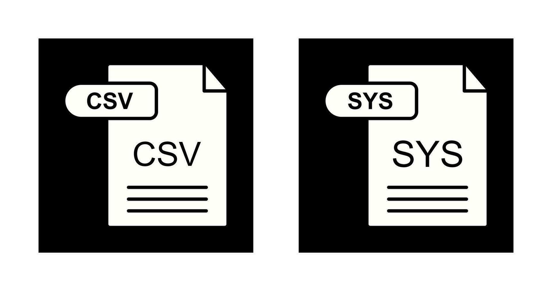 CSV and SYS Icon vector