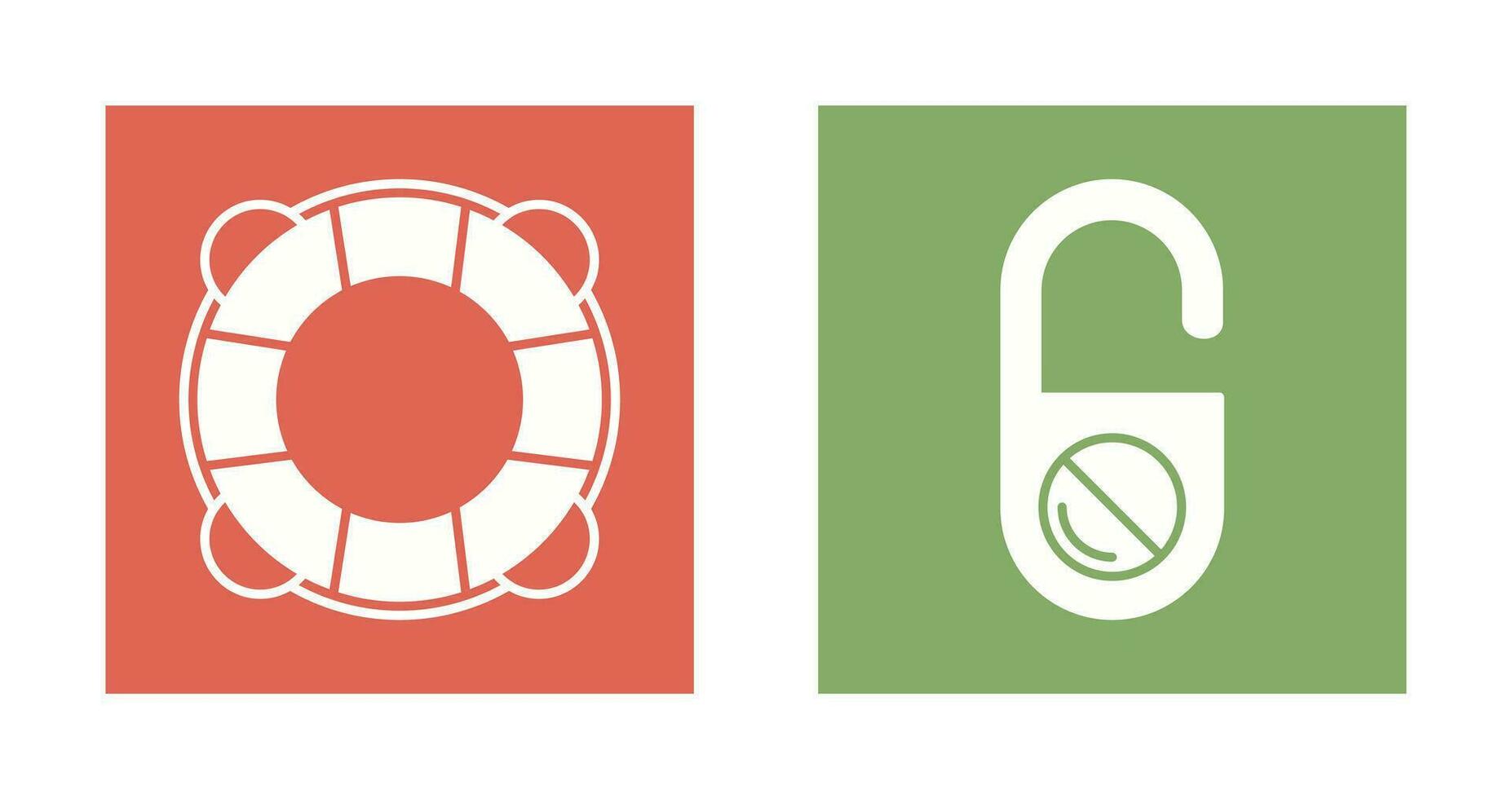 Life Preserver and Do Not Disturb Icon vector