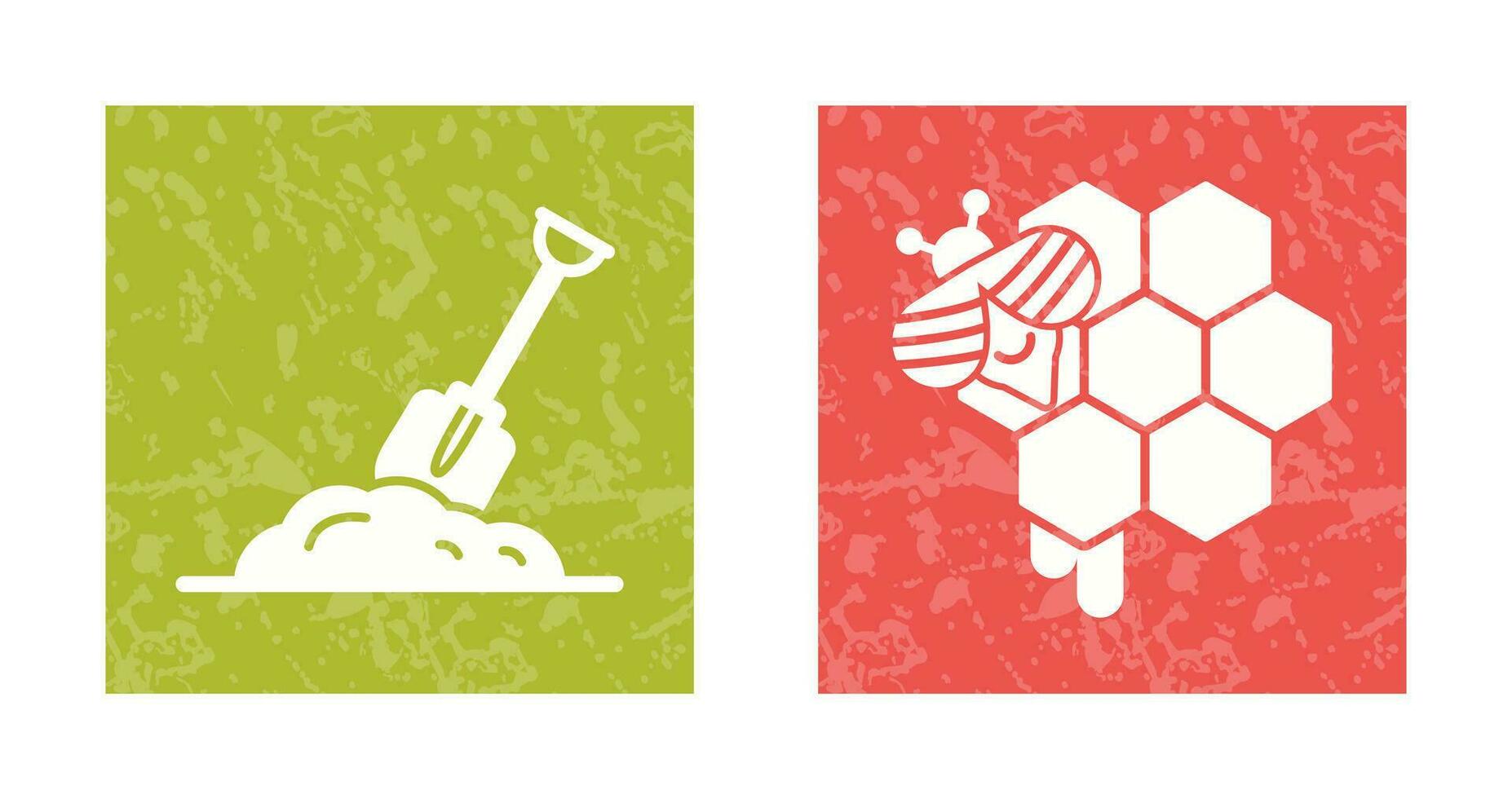 Digging and Honeycomb Icon vector