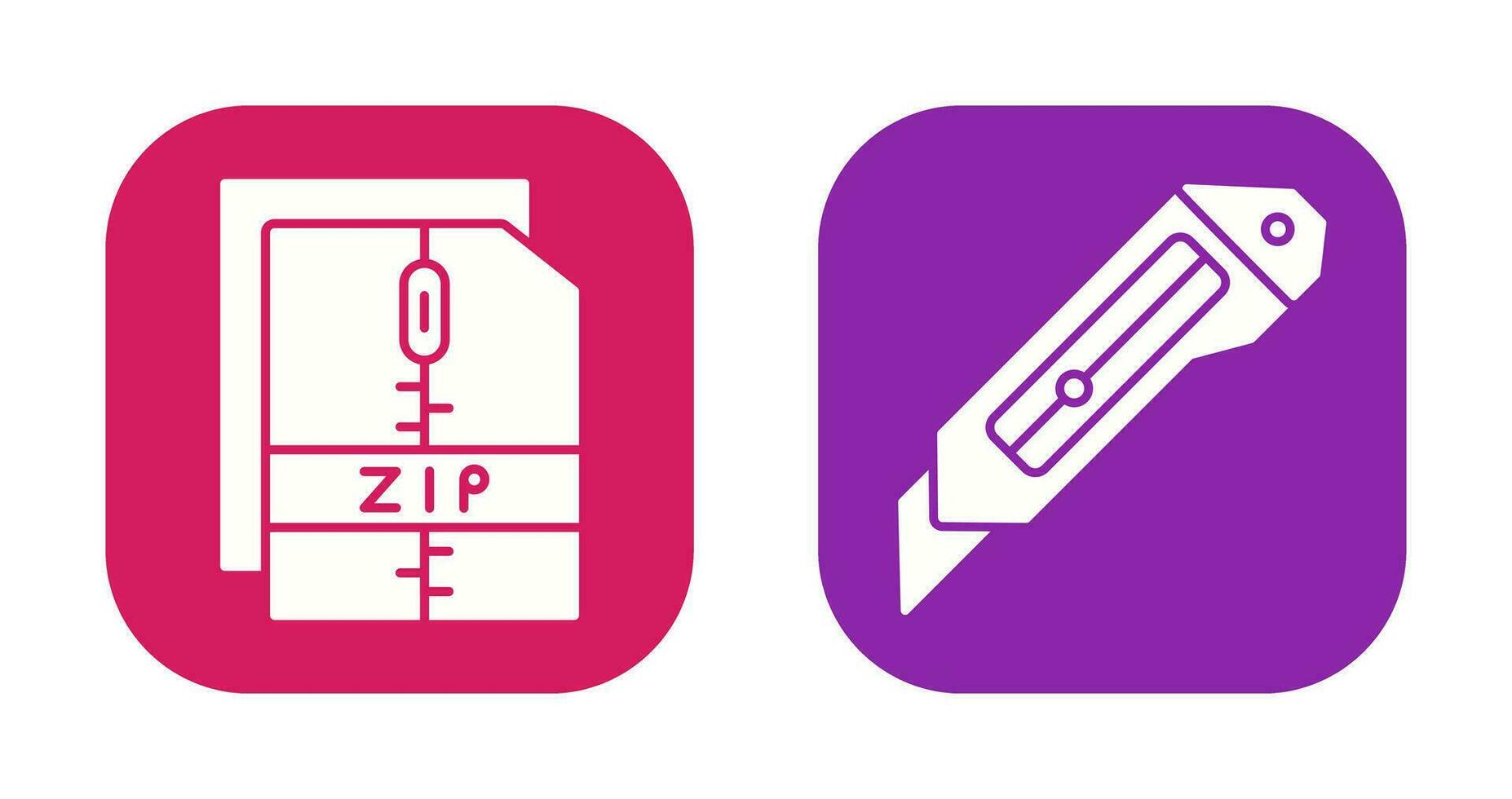 Cutter and Zip File Icon vector