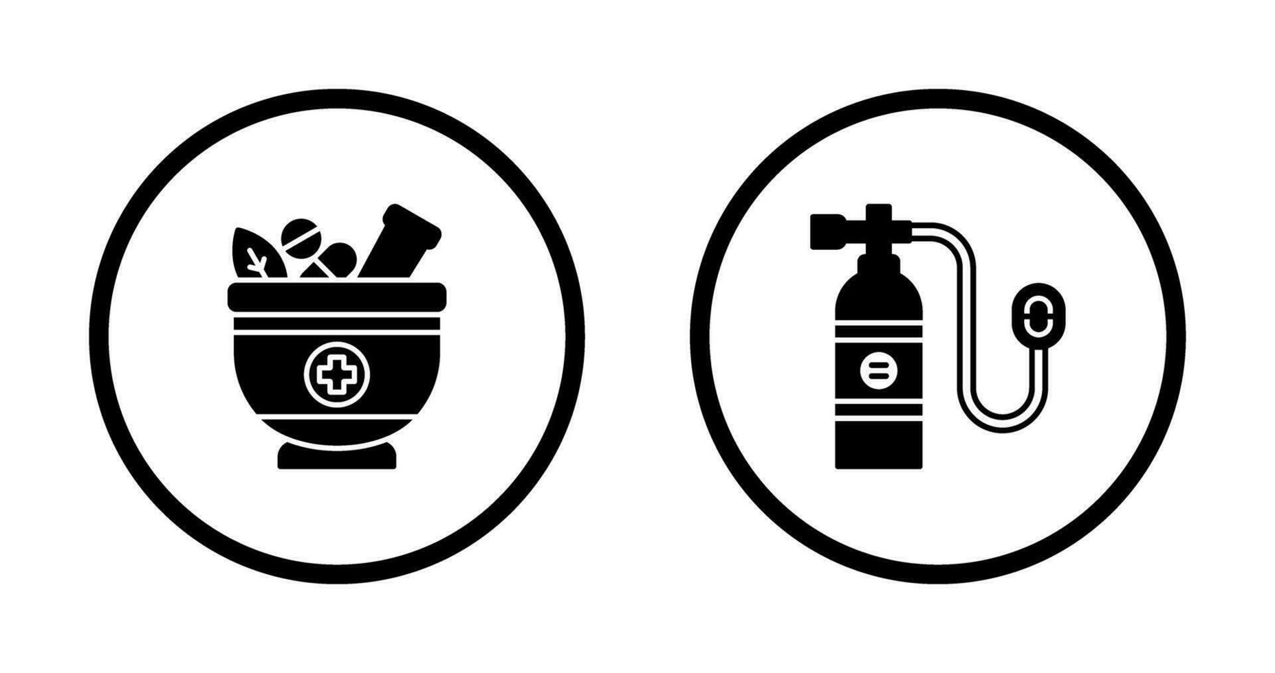 Herb and Oxygen Tank Icon vector