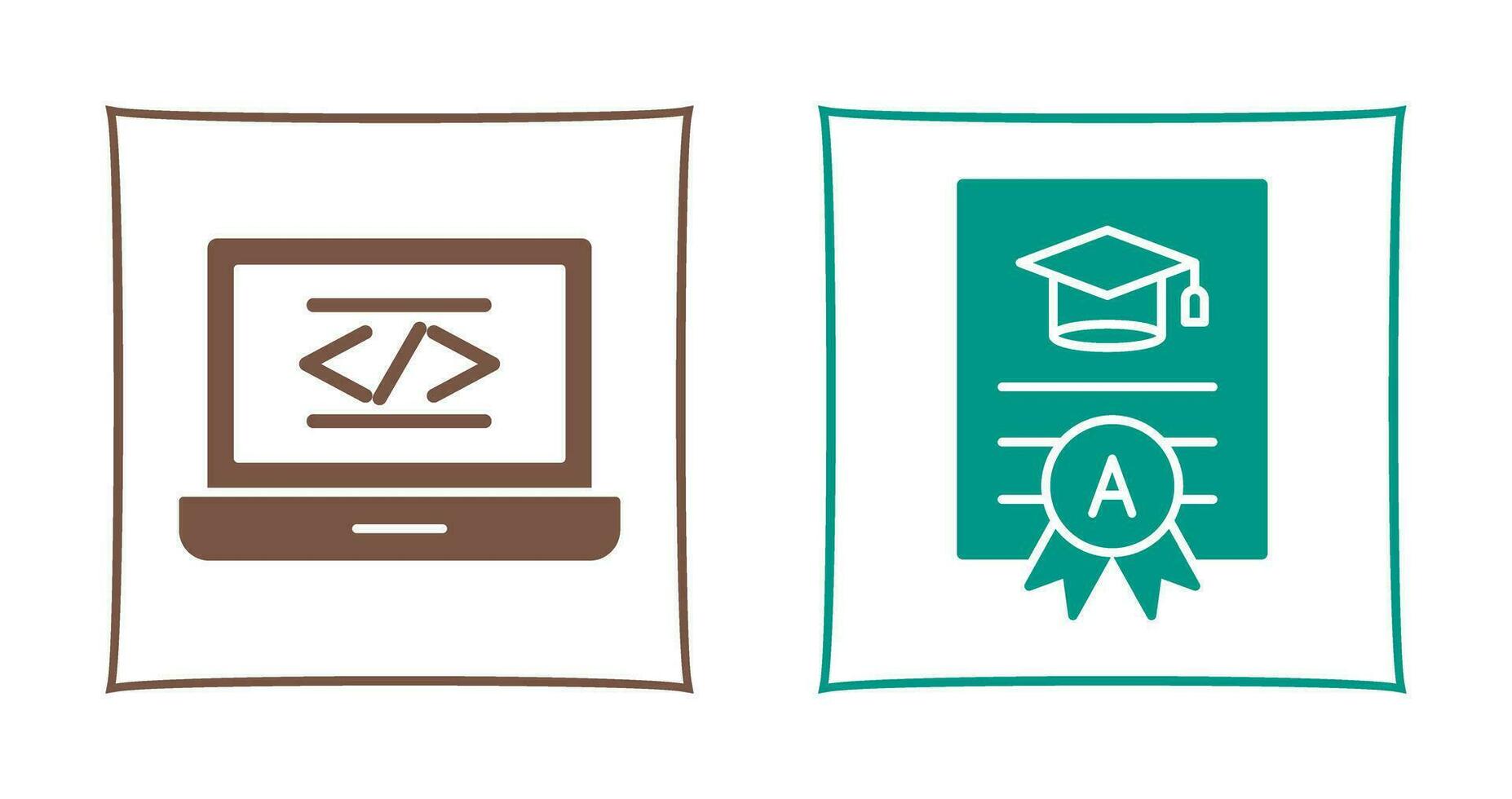Coding and Report Card Icon vector