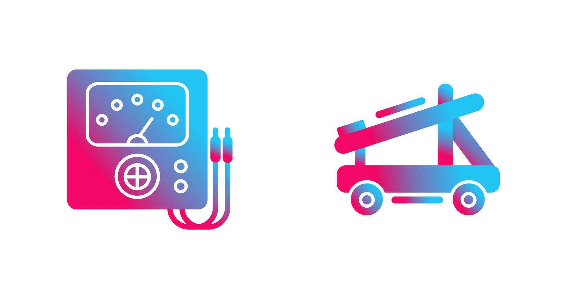 Voltmeter and Catapult Icon vector