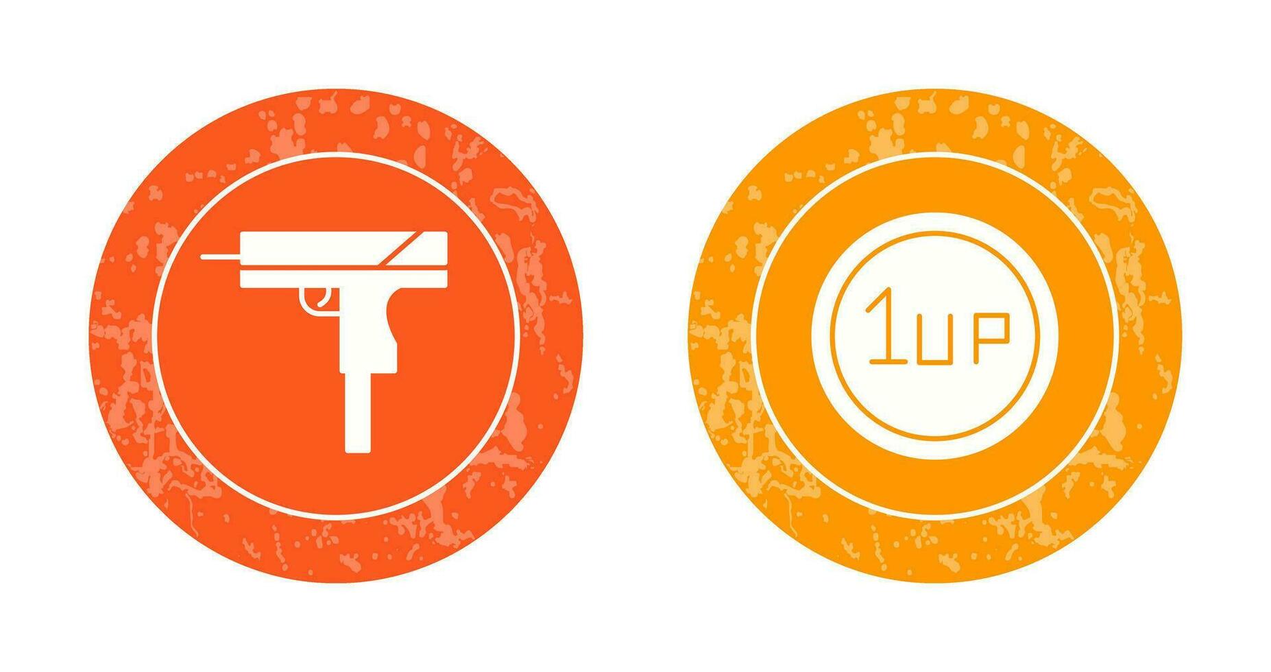 Gun and 1UP Icon vector
