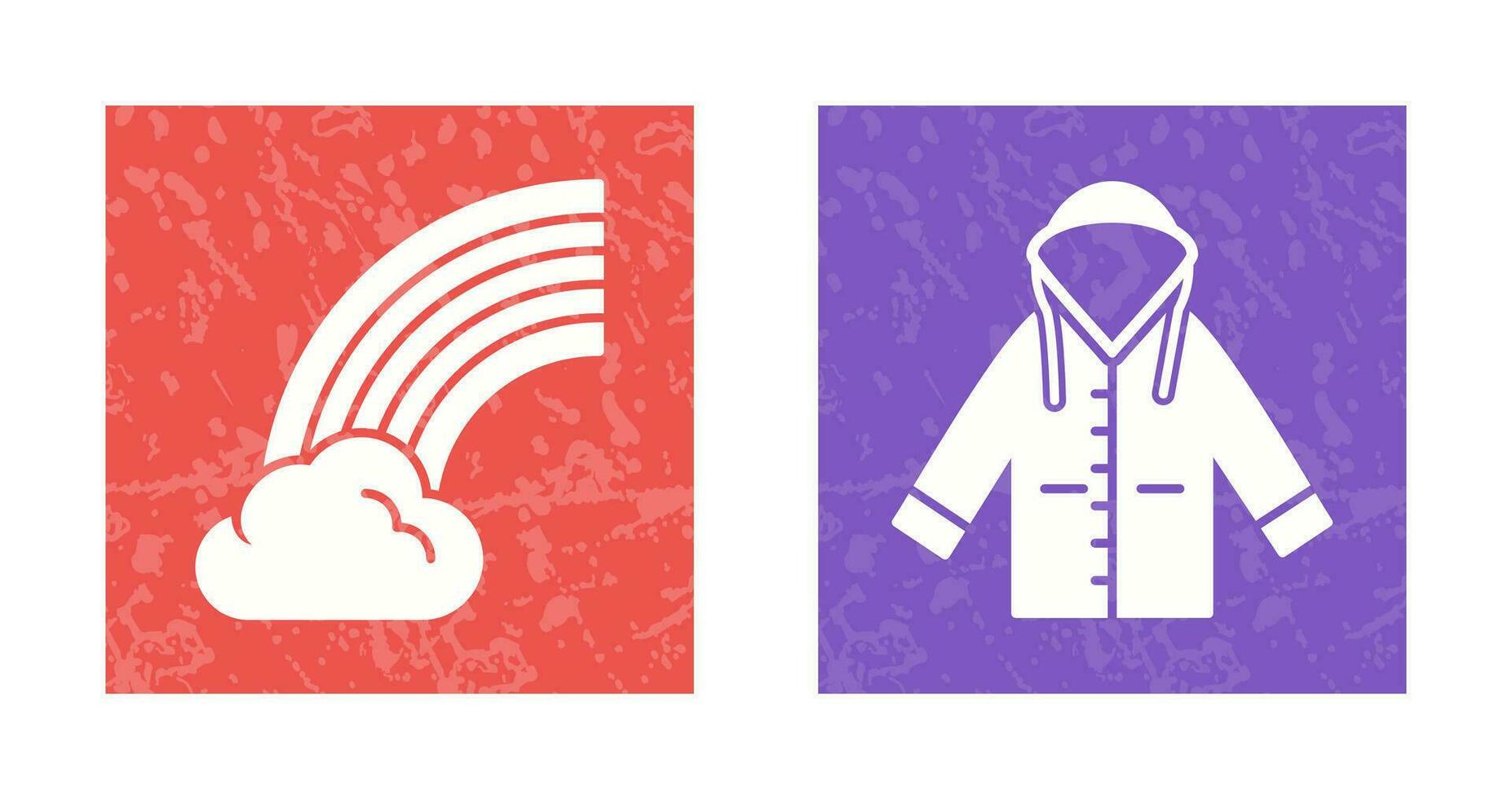 Rainbow and Raincoat Icon vector
