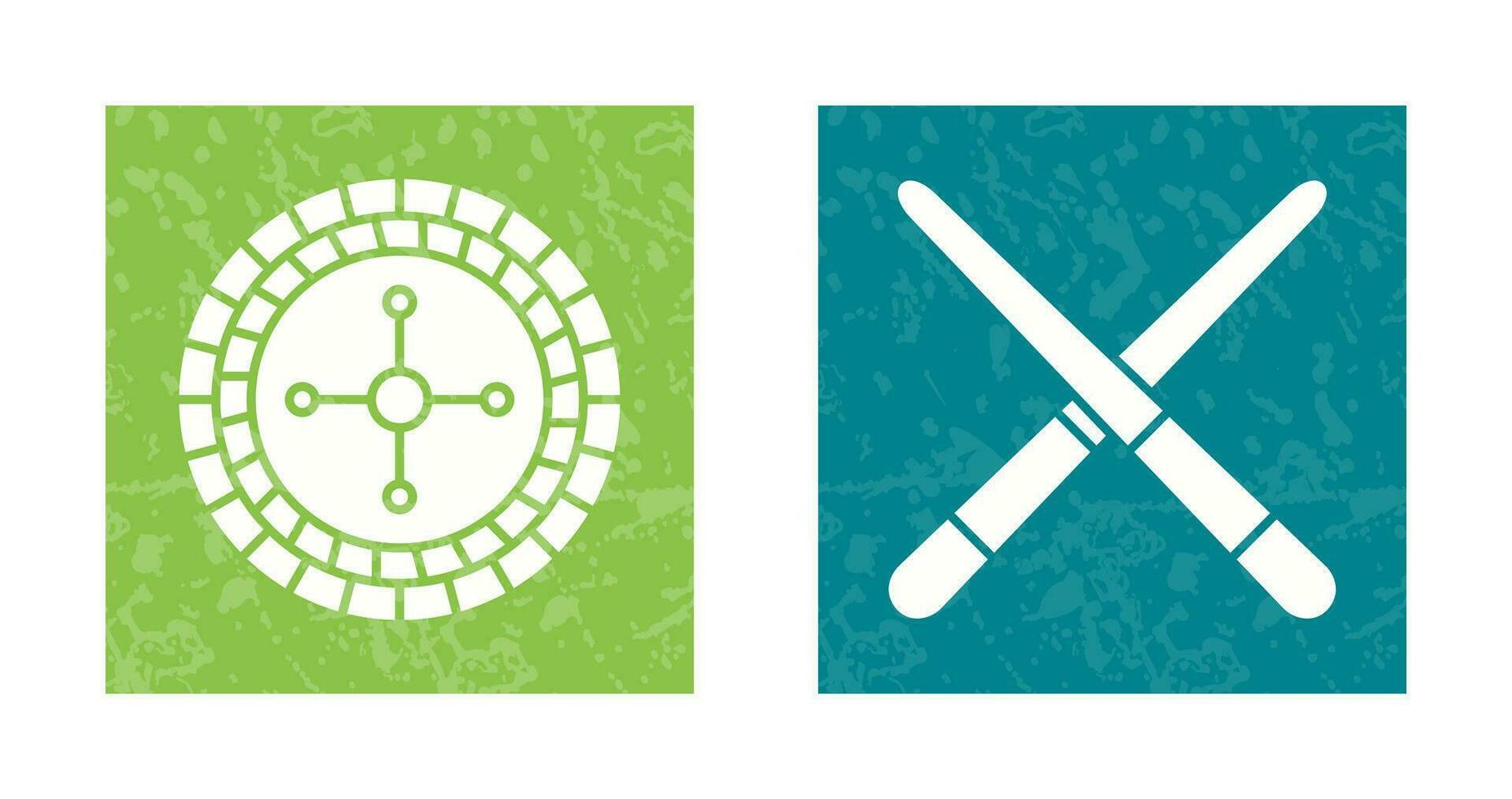 roulette and Pool cue  Icon vector