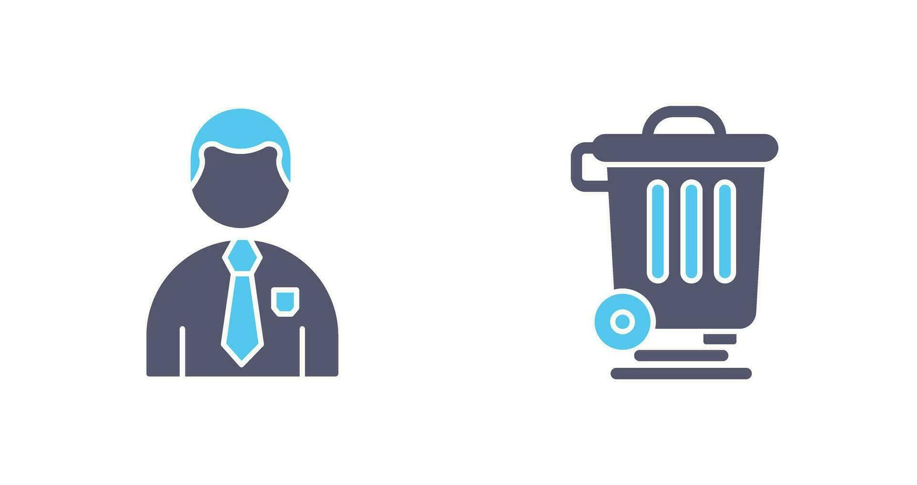 Employee and Dustbin Icon vector