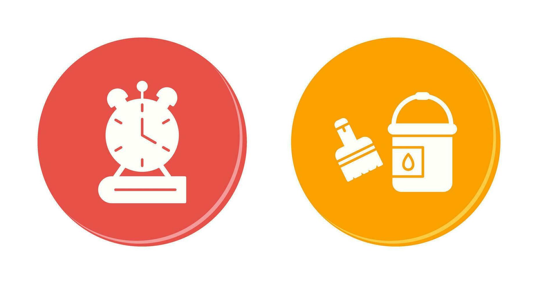 Paint Brush and Alarm Clock Icon vector