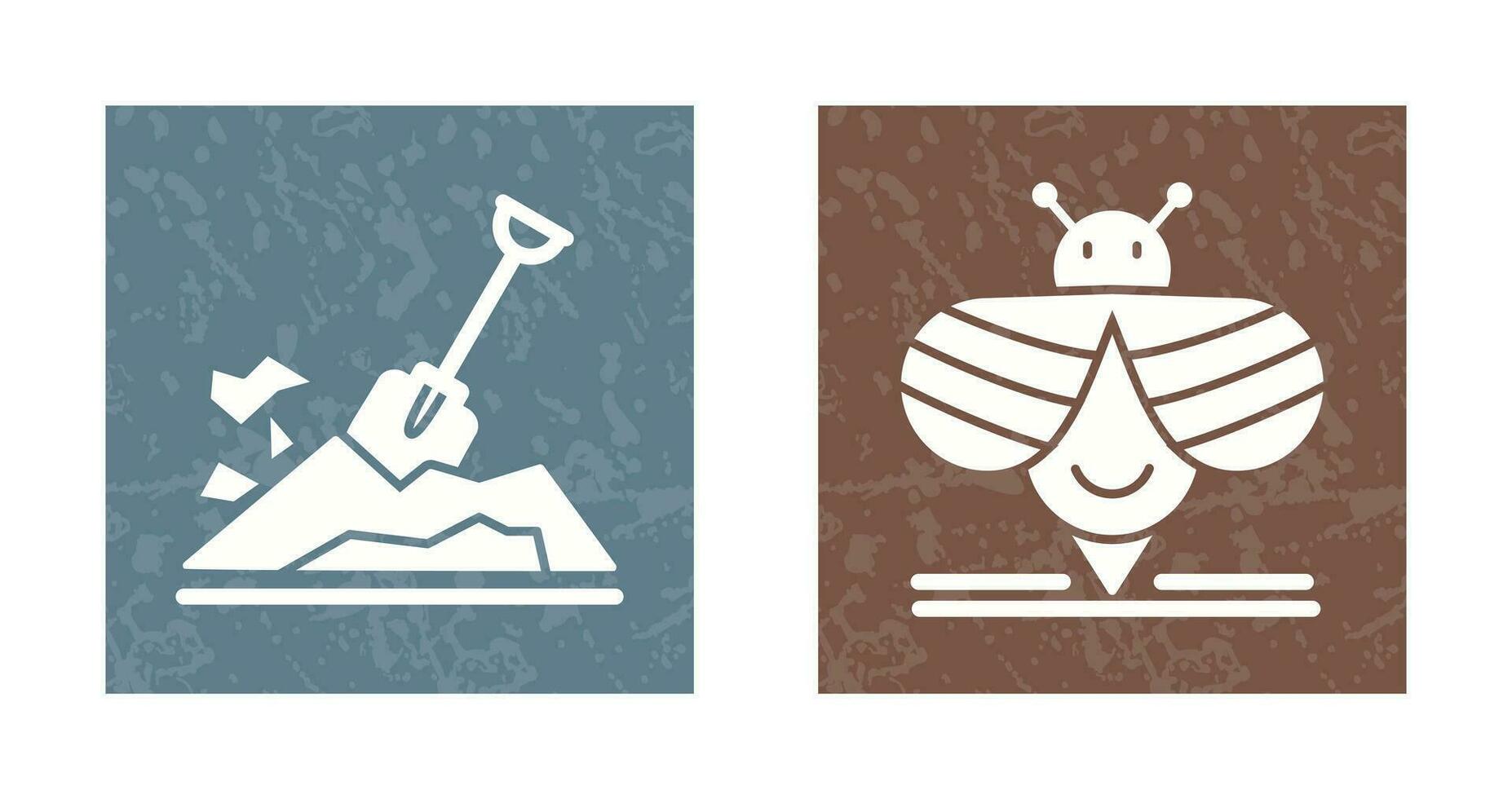 Digging and Bee Icon vector