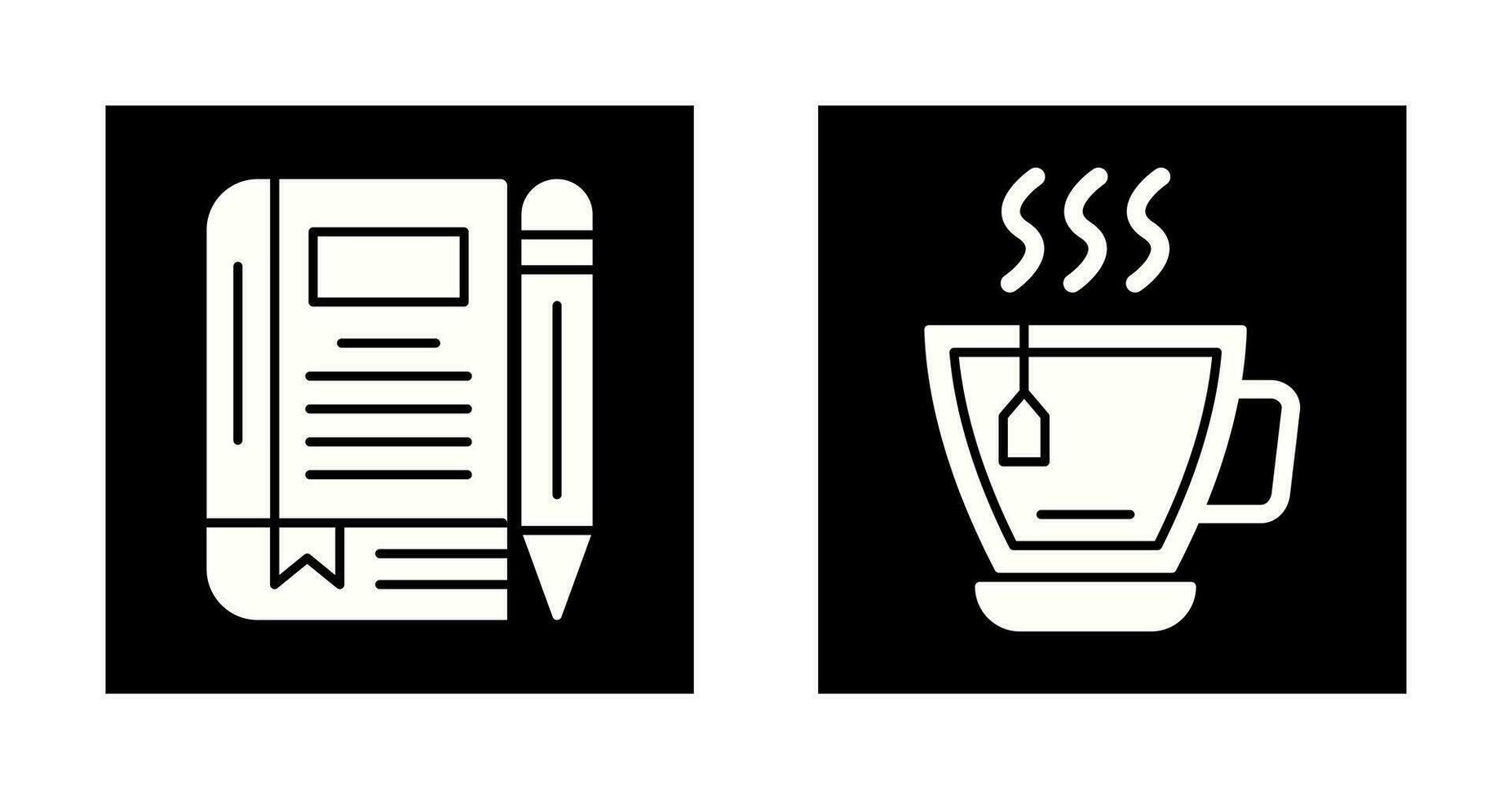 Tea and Diary Icon vector