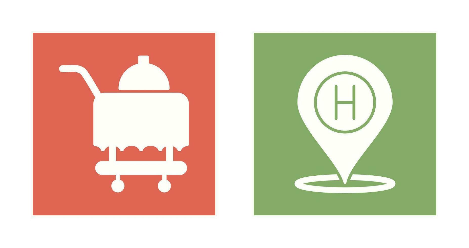 Room Service and Hotel Location Icon vector