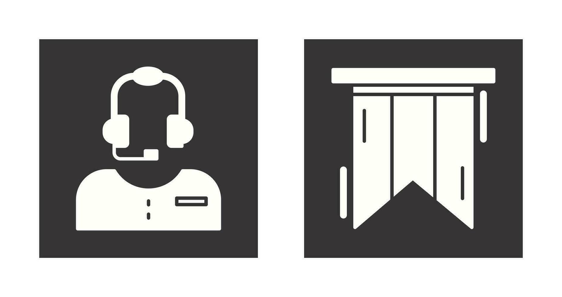 Customer Service and Bookmark Icon vector