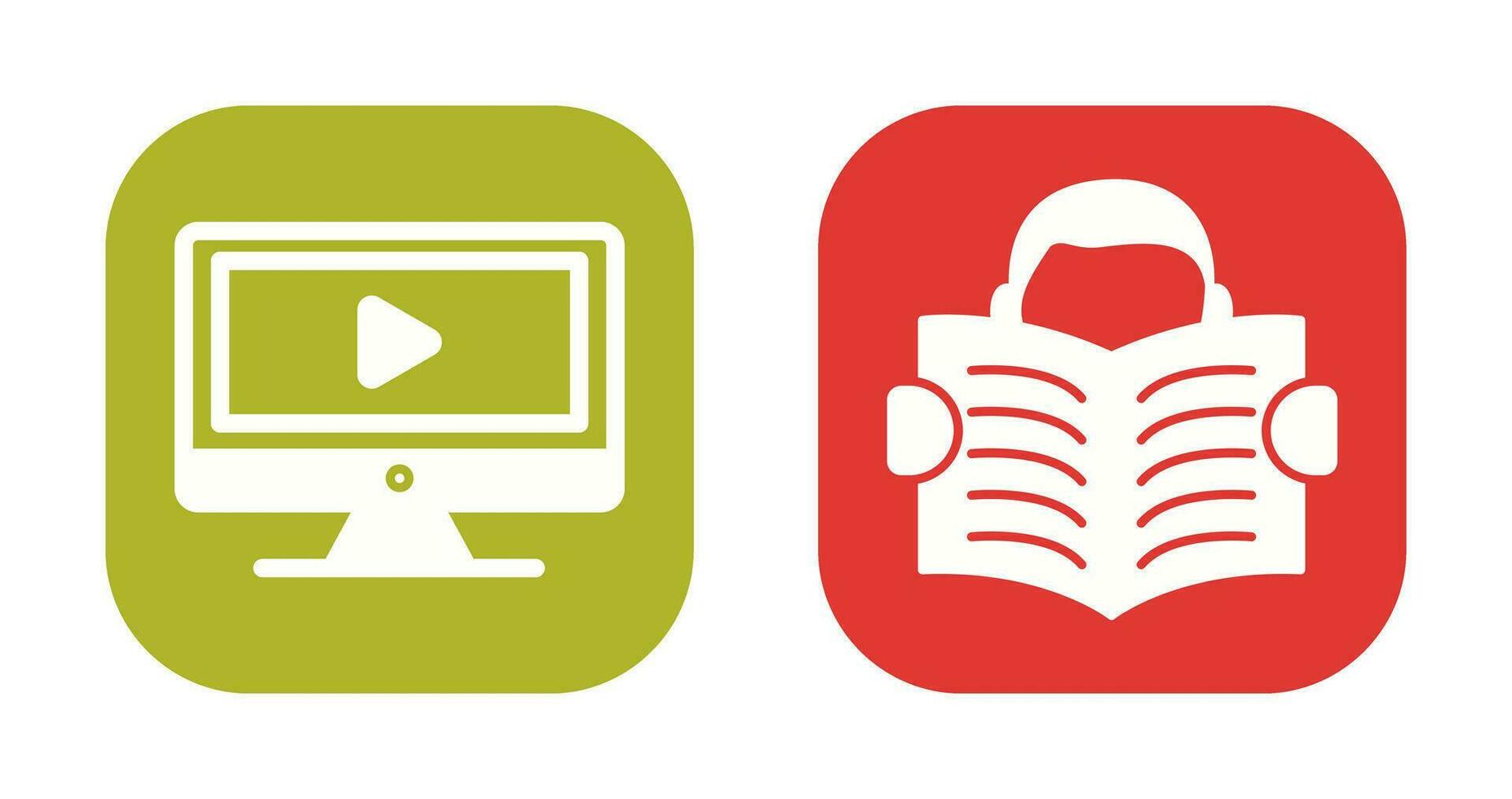 Video Lesson and Reading Icon vector