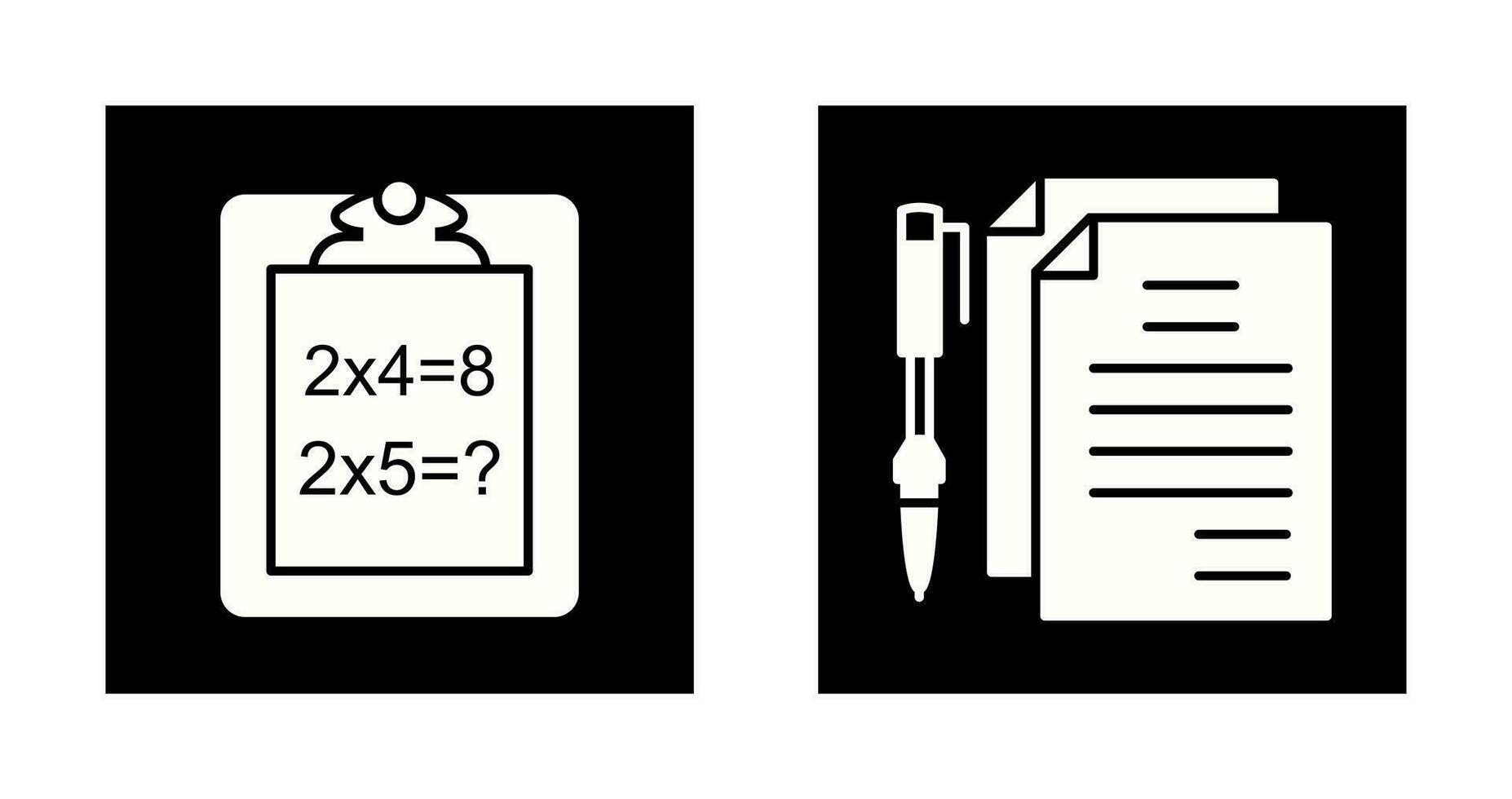 Solving Question and Document and Pen Icon vector