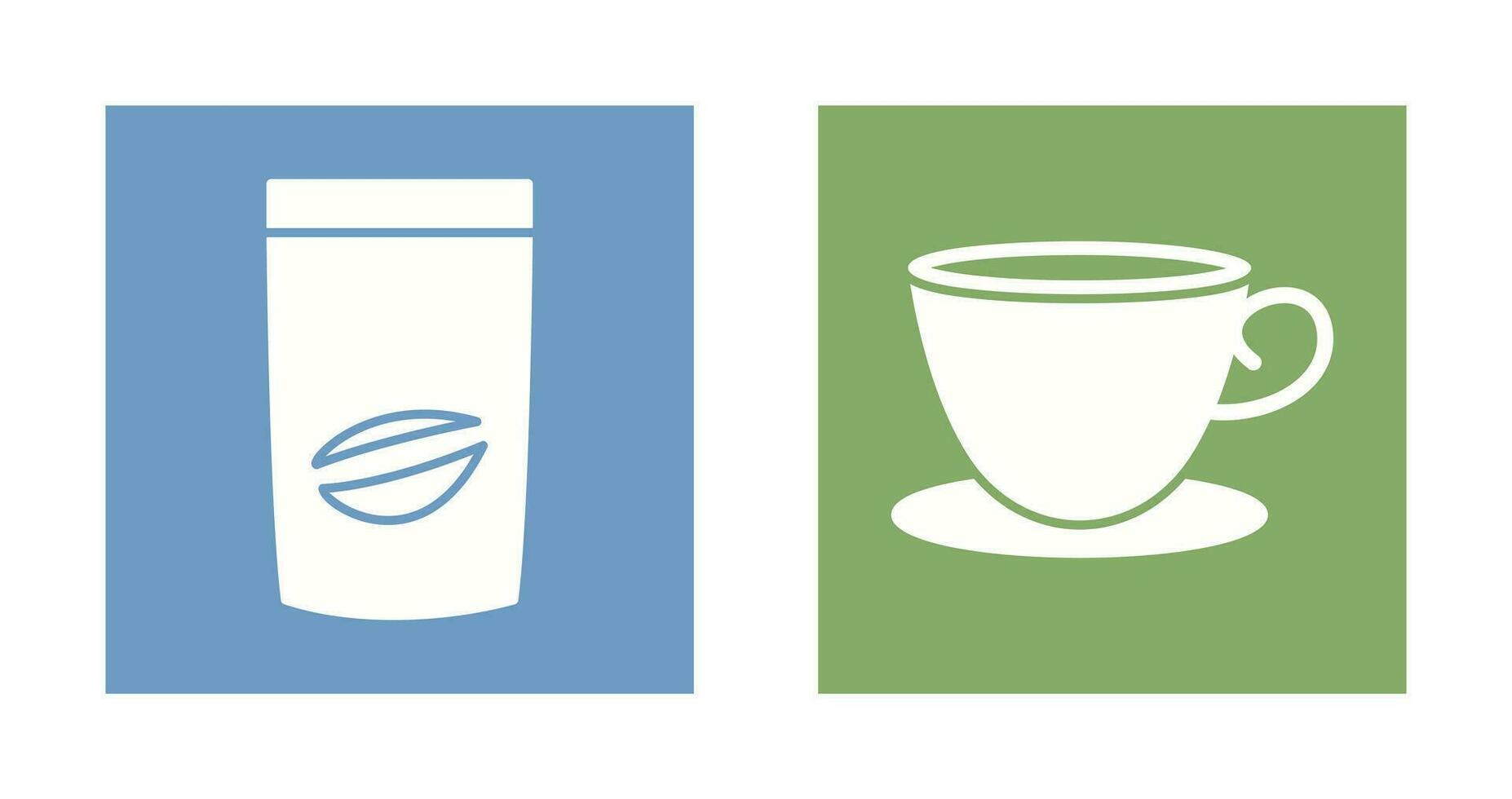 coffee bag and tea cup  Icon vector