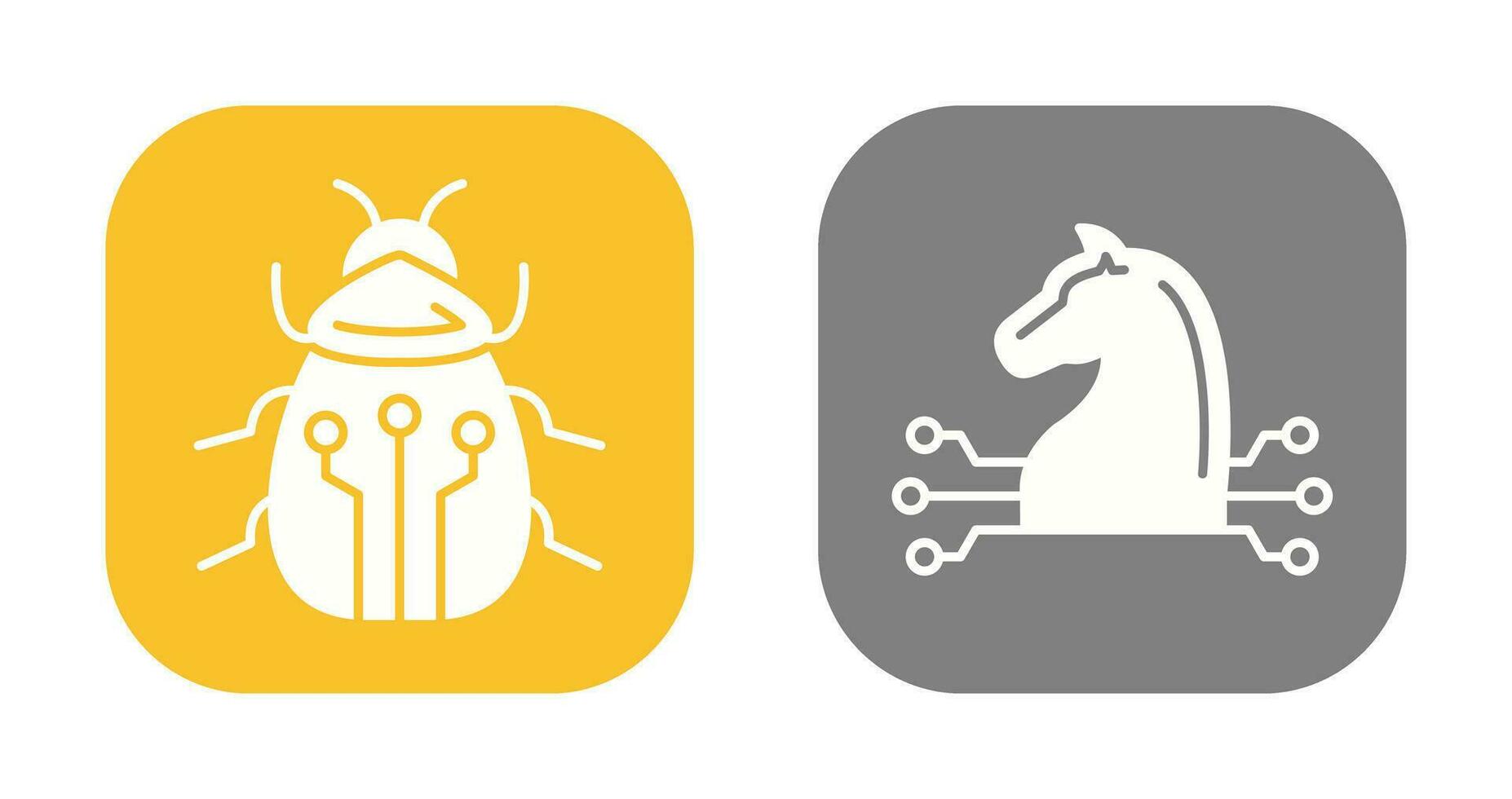 Bug and Trojan Icon vector