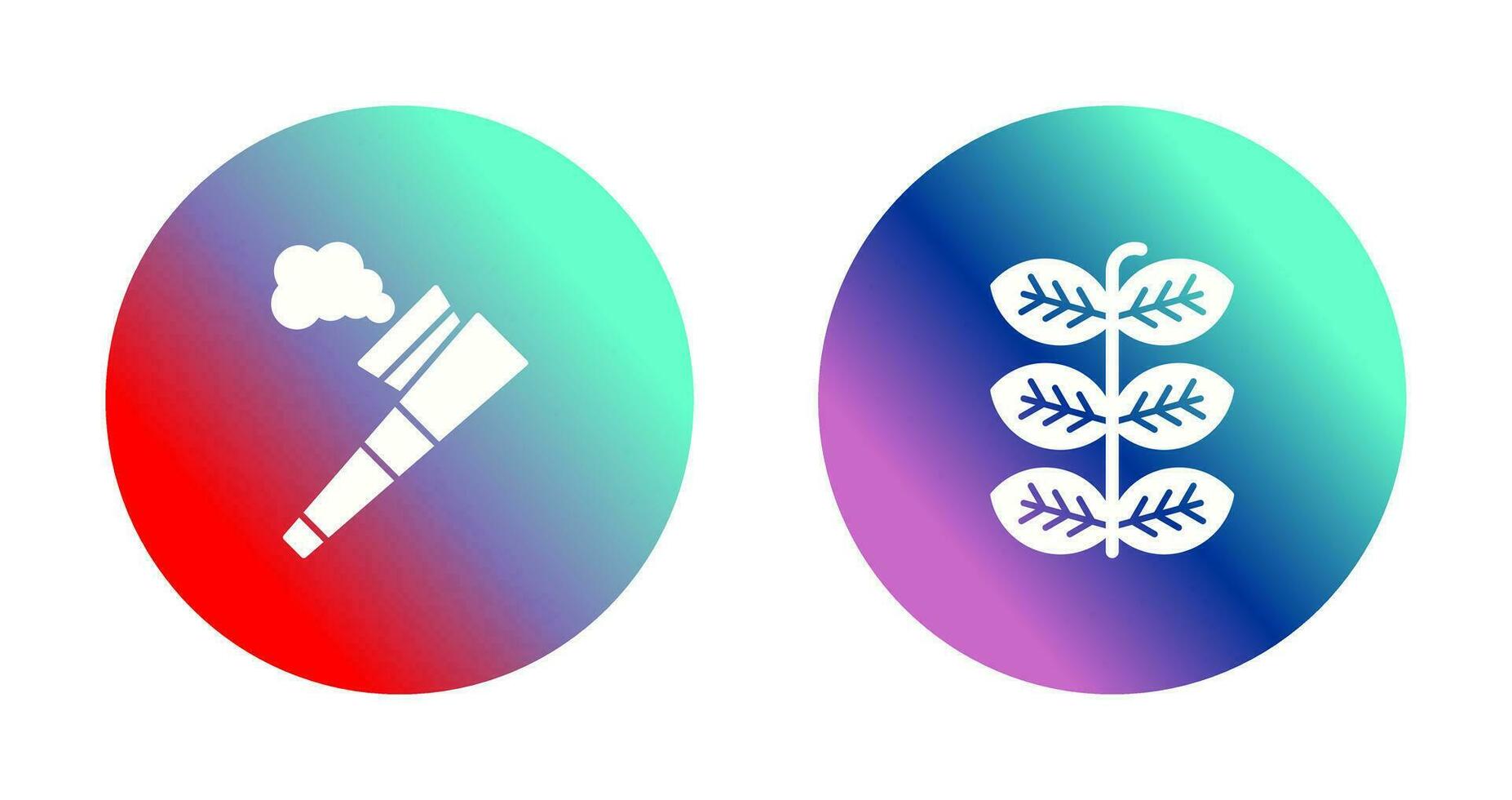 Pipe and Tobacco Leafs Icon vector