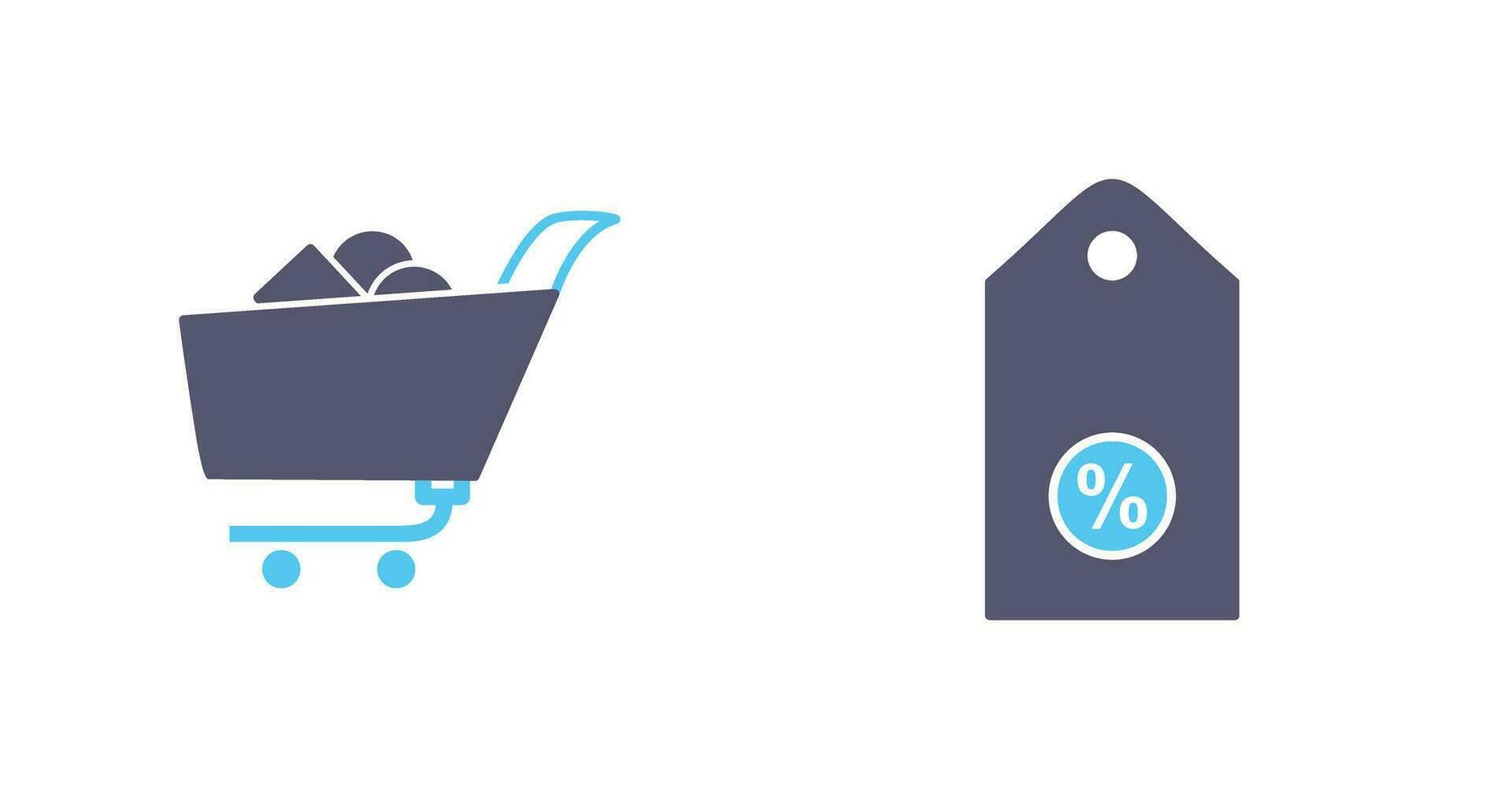 shopping cart and discount tag Icon vector