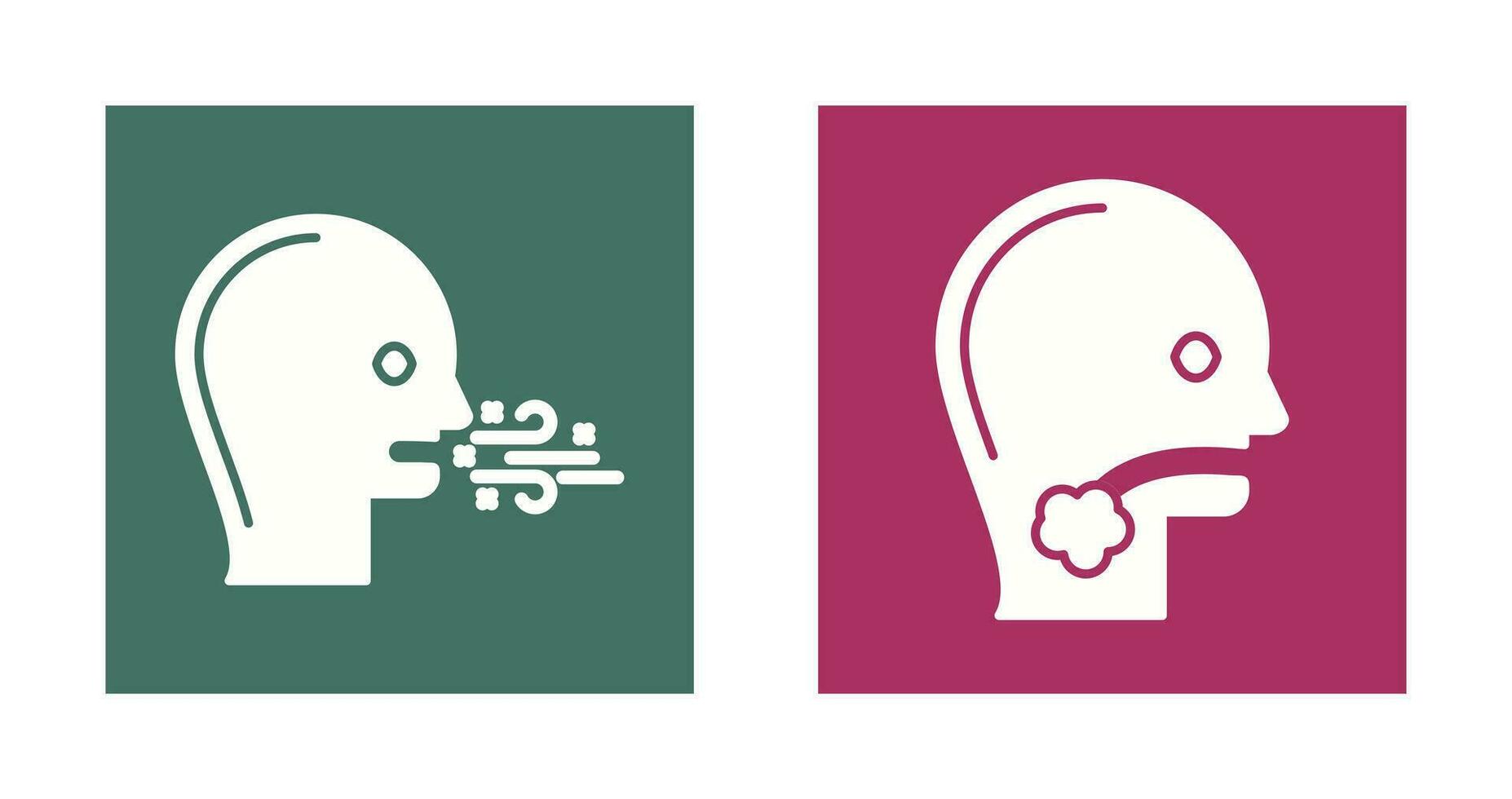 Bad Breath and Throat Cancer Icon vector