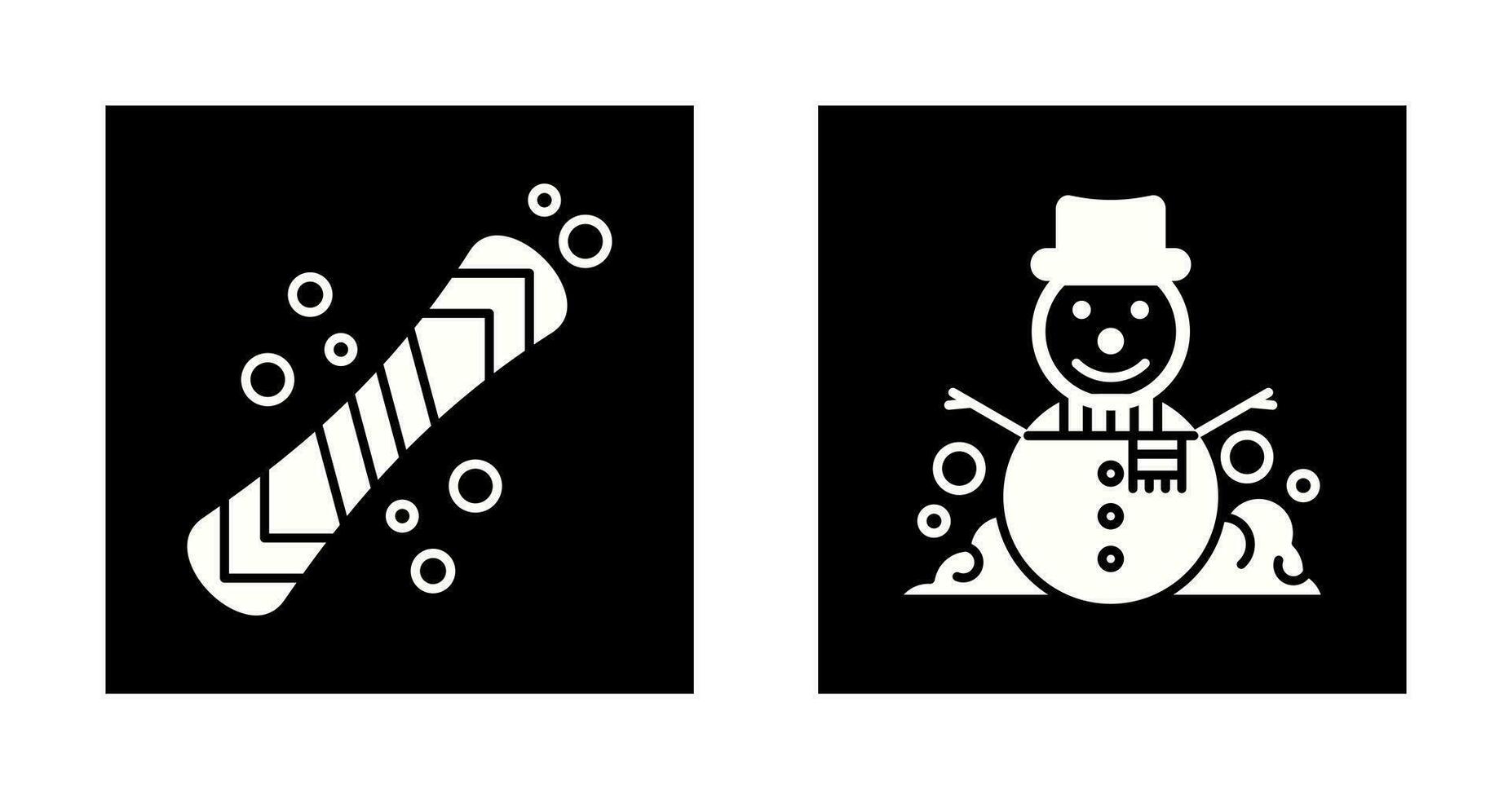 Snowboard and Snowman Icon vector