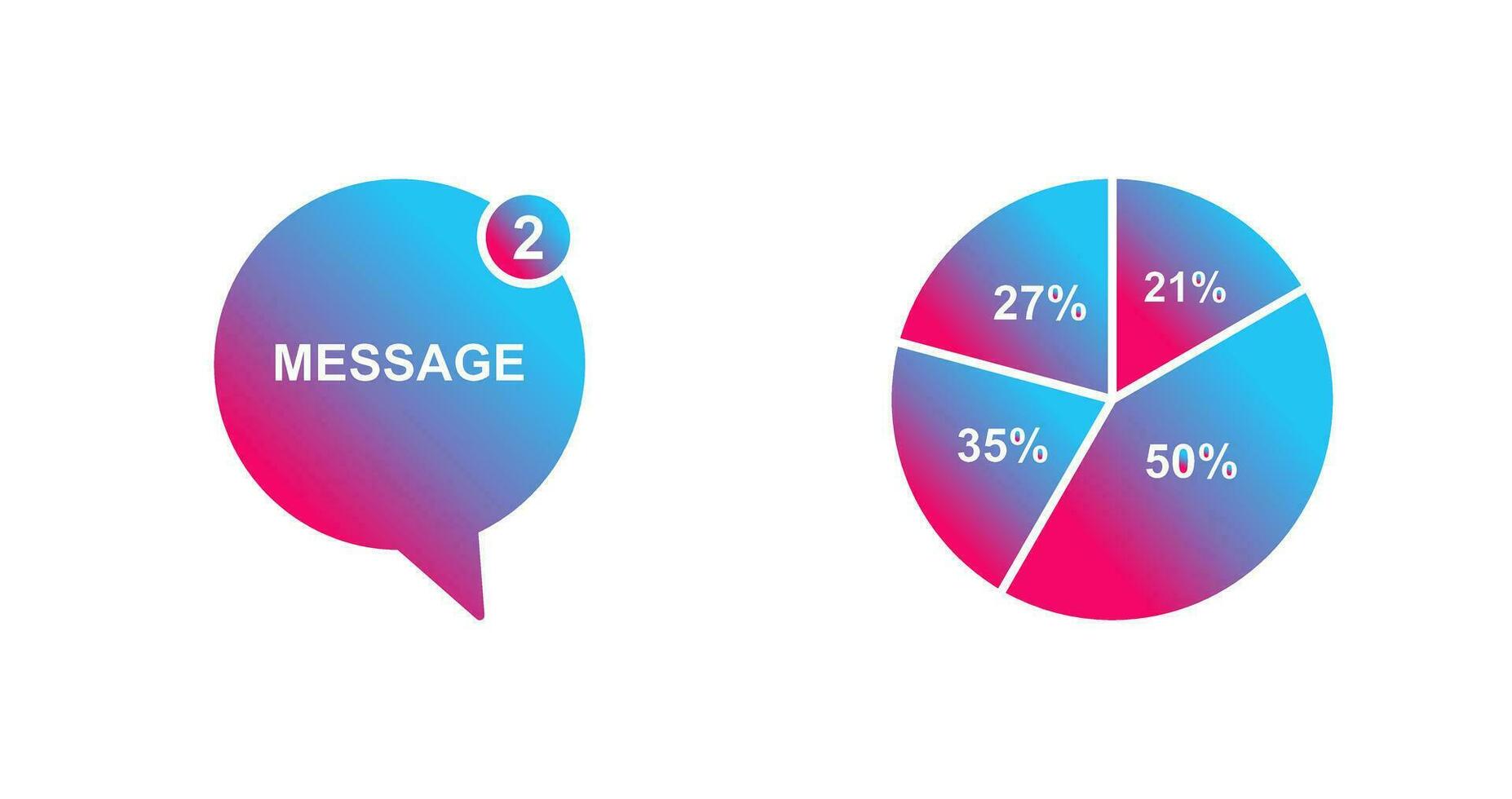 Message Bubbles and Pie Chart Icon vector